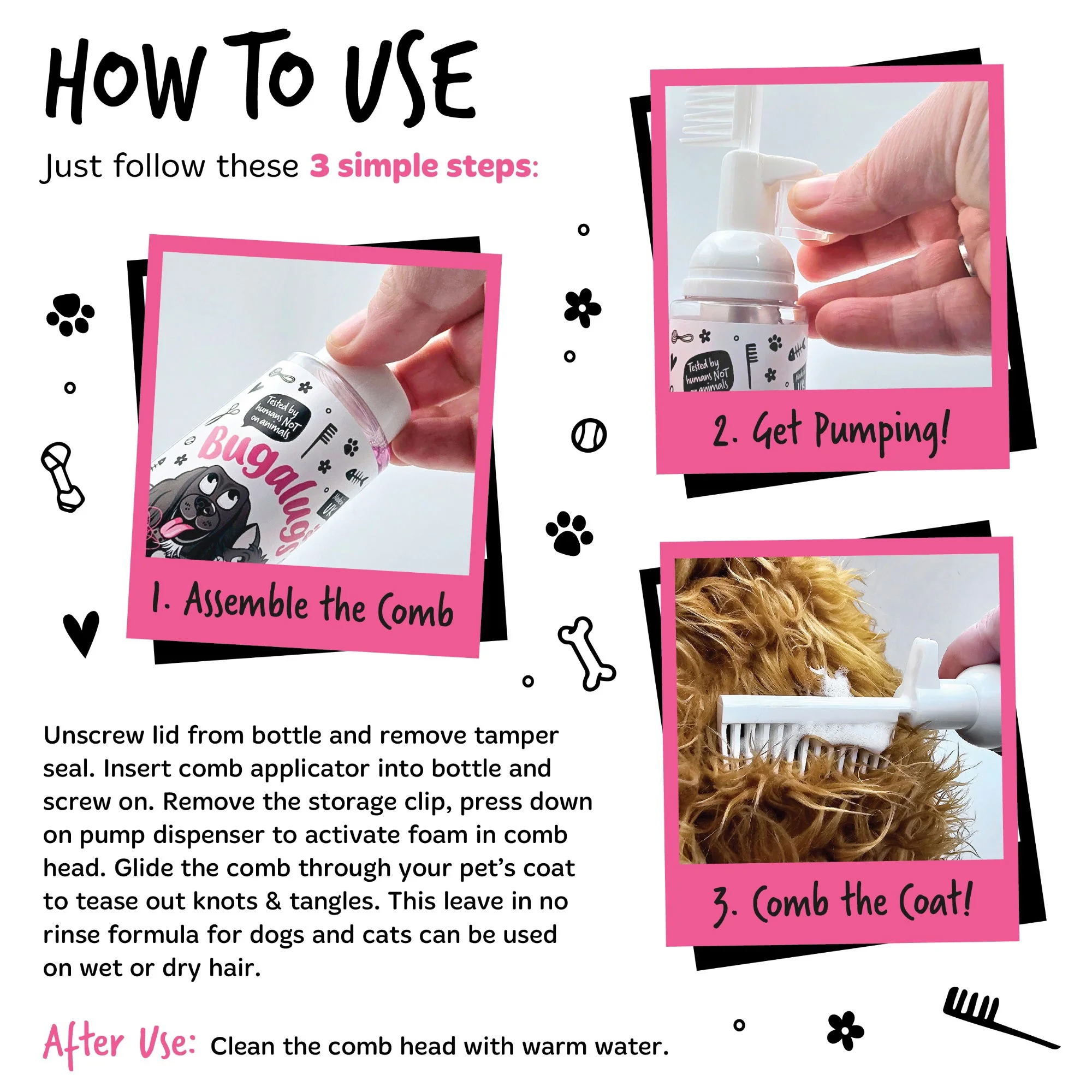 2 in 1 Detangle & Conditioning Foam Comb Baby Fresh 150ml - Image 4