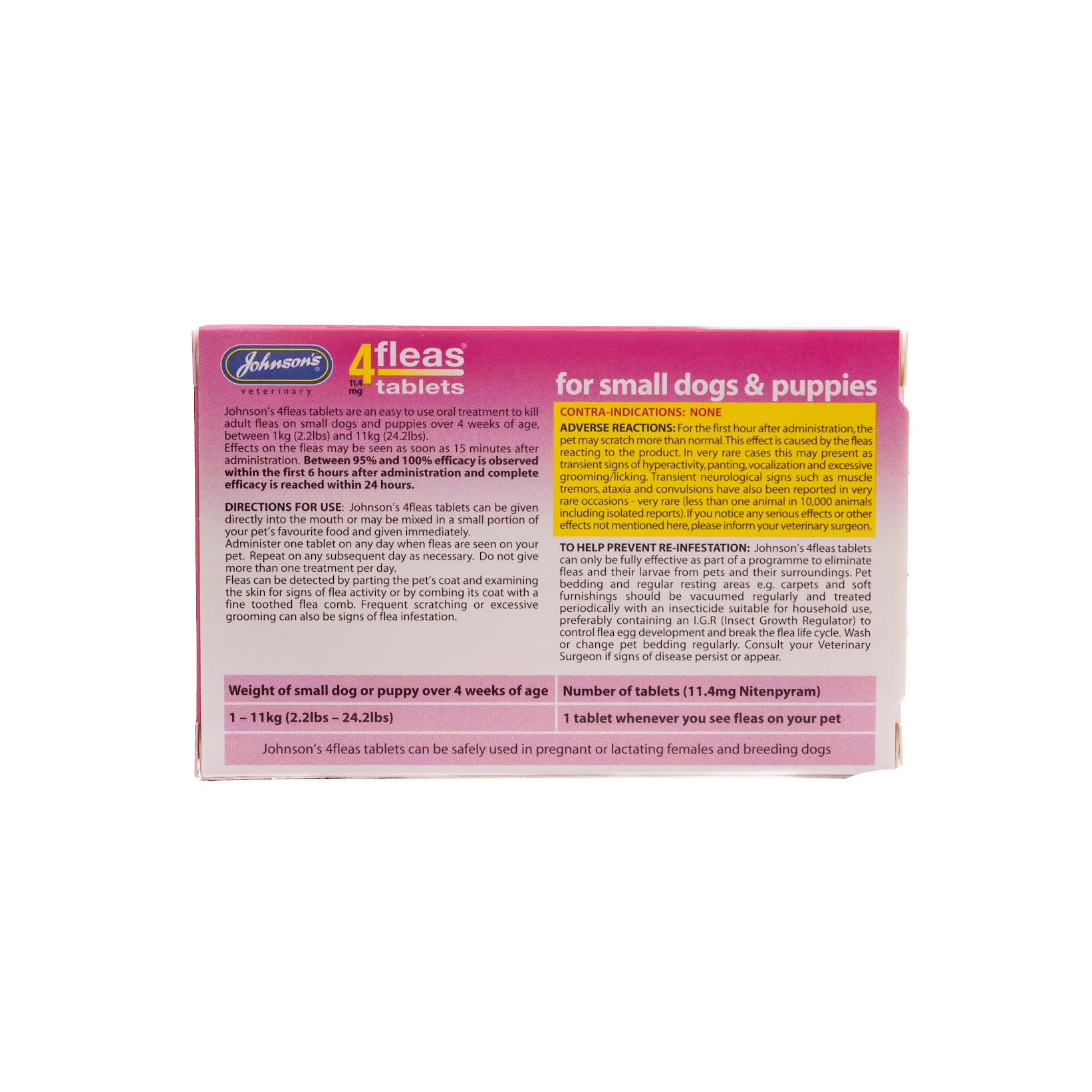 4fleas Tablets - Small Dogs & Puppies Upto 11kg 3 Tablets - Image 2