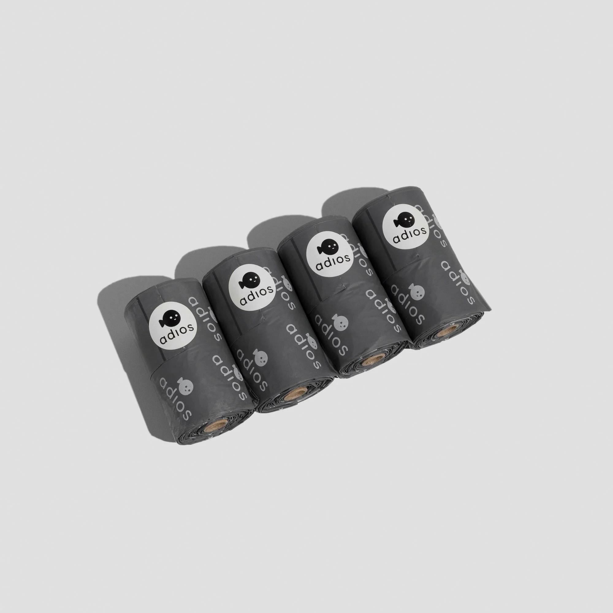 Adios Plastic 4 rolls in Grey (60 bags) - Handle on a Roll - Image 5