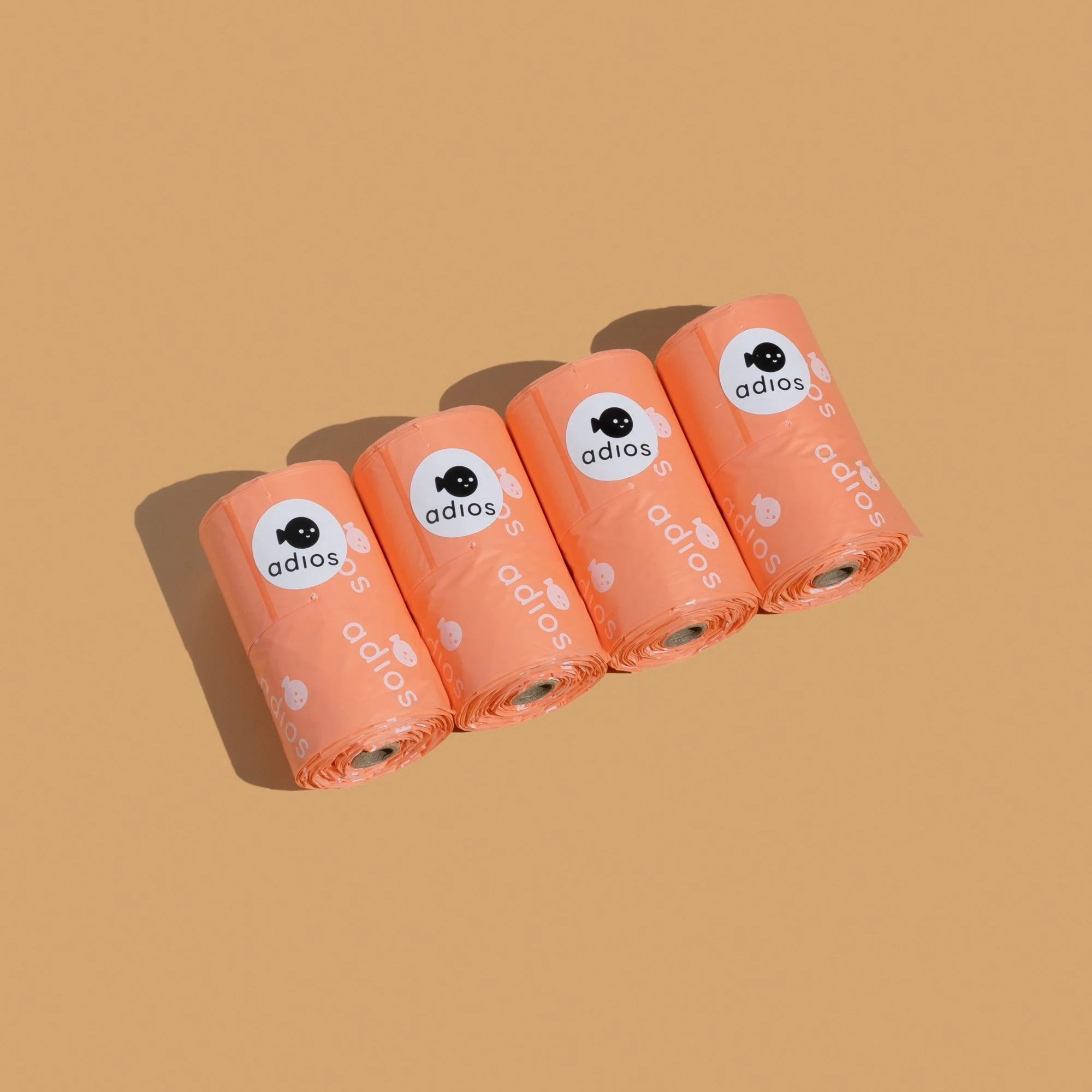 Adios Plastic 4 rolls in Pink (60 bags) - Handle on a Roll - Image 3
