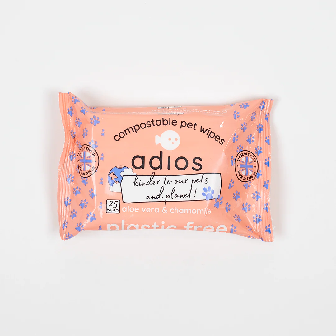 Adios Plastic Compostable Pet Wipes 25 Pack - Image 5