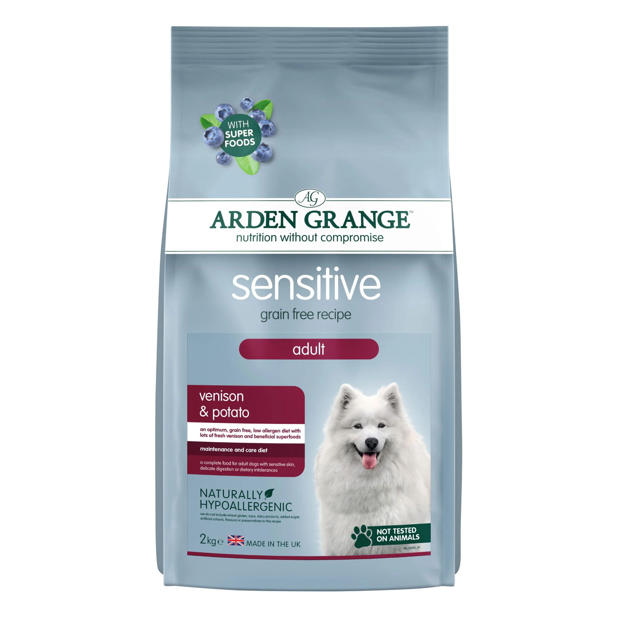 Arden Grange Sensitive Grain Free Adult Venison & Potato 2kg