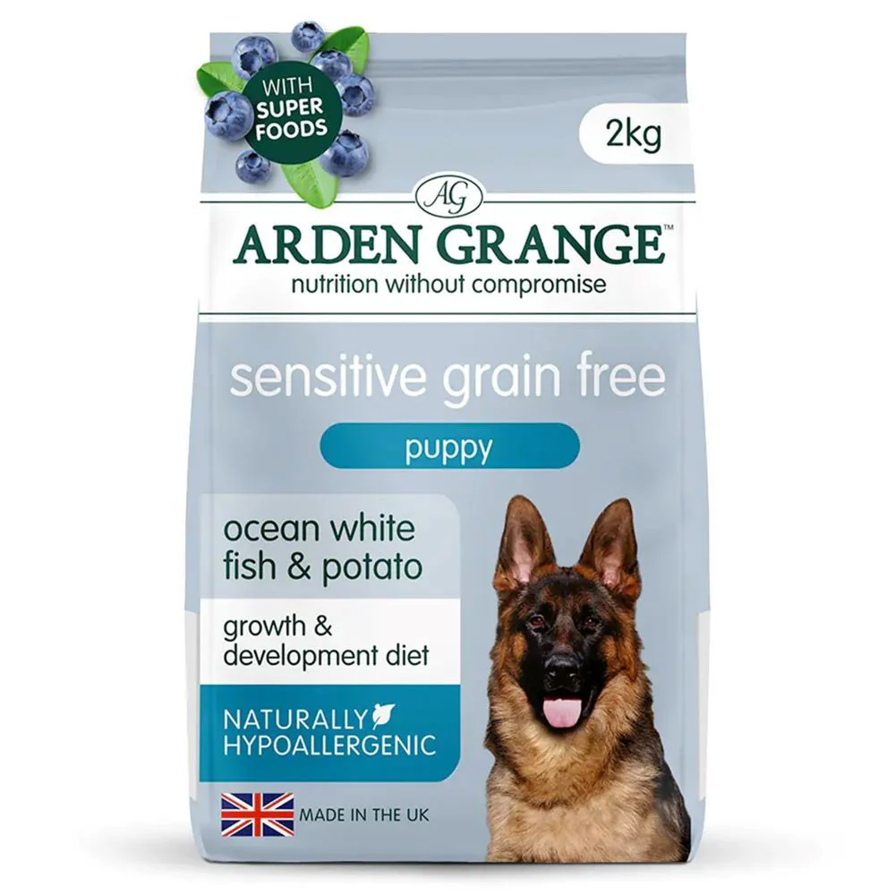 Arden Grange Sensitive Pup/jnr Ocean White Fish & Pot 2kg - Image 2
