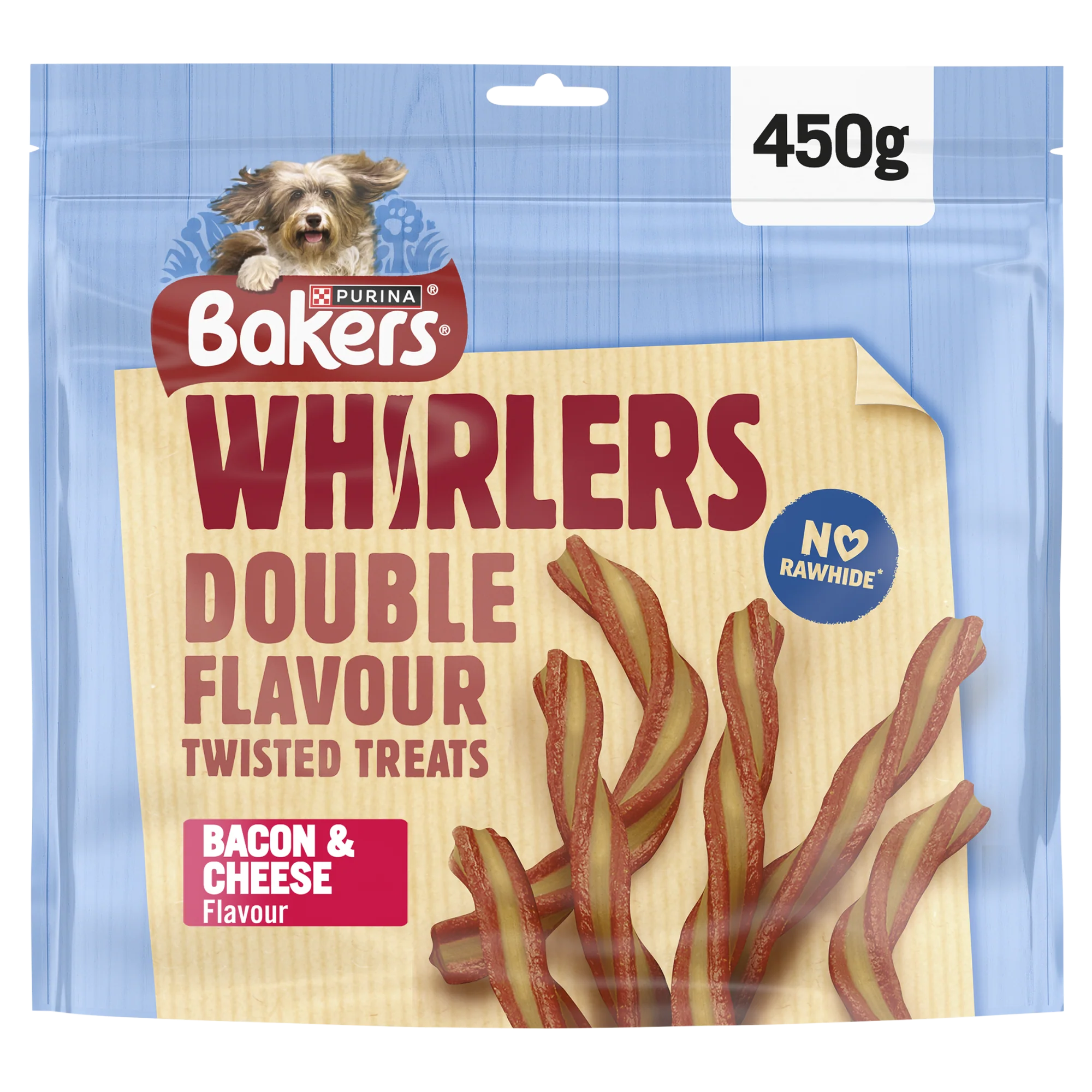 Bakers Dog Treats Bacon & Cheese Flavour Whirlers 450g