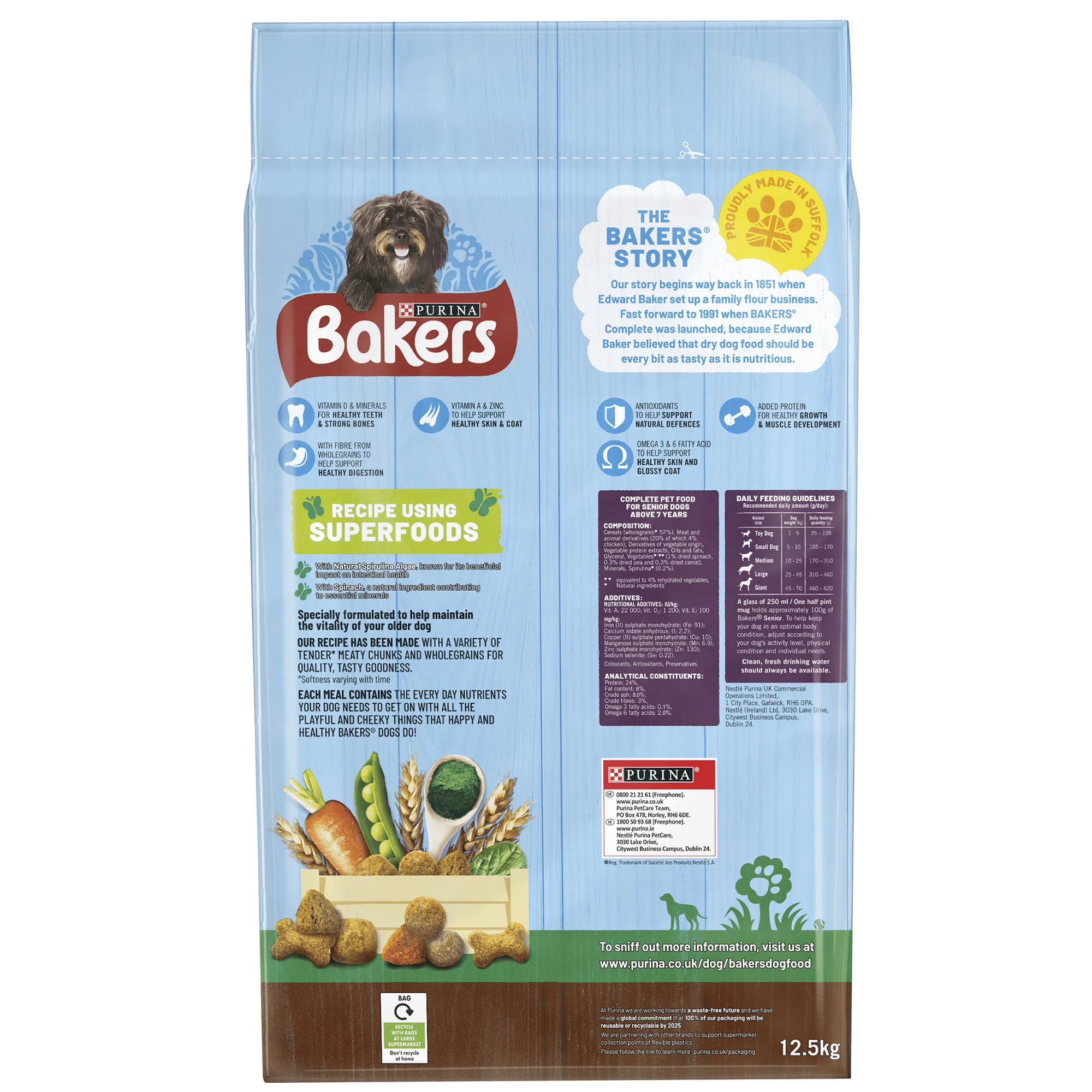 Bakers Senior Rich In Chicken With Country Veg 12.5kg - Image 3