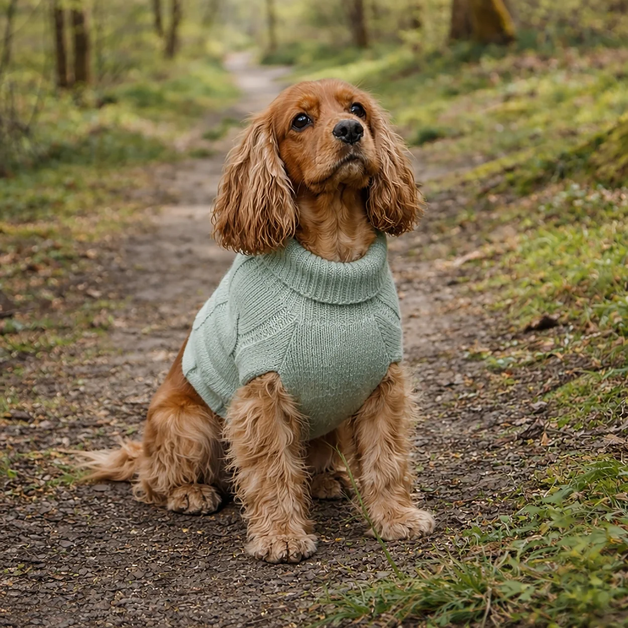 Banbury & Co Rural Retreats Seafoam Knit Dog Jumper Xtra Small - Image 3