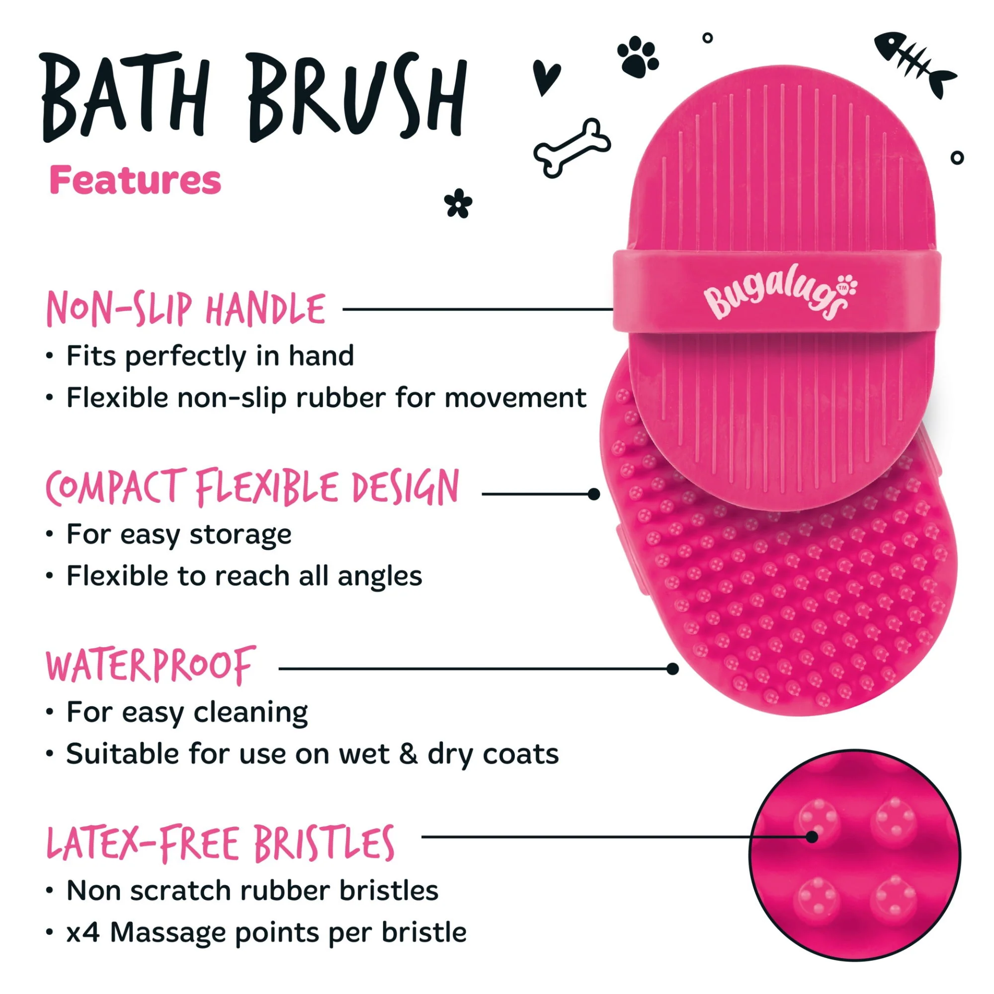 Bath Brush (Euro Hanger) in SRP Pink - Image 2