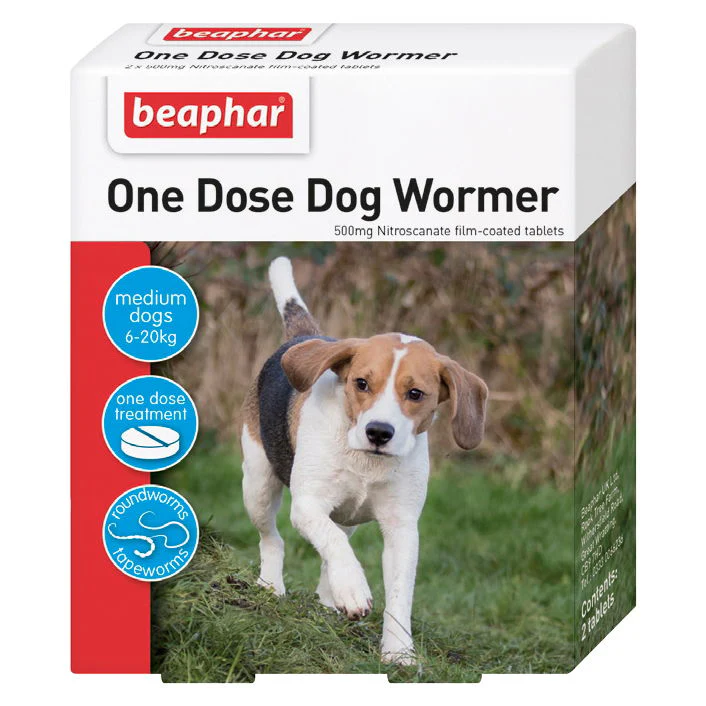 Beaphar Dogs Upto 20kg One Dose Wormer 2 Tablets