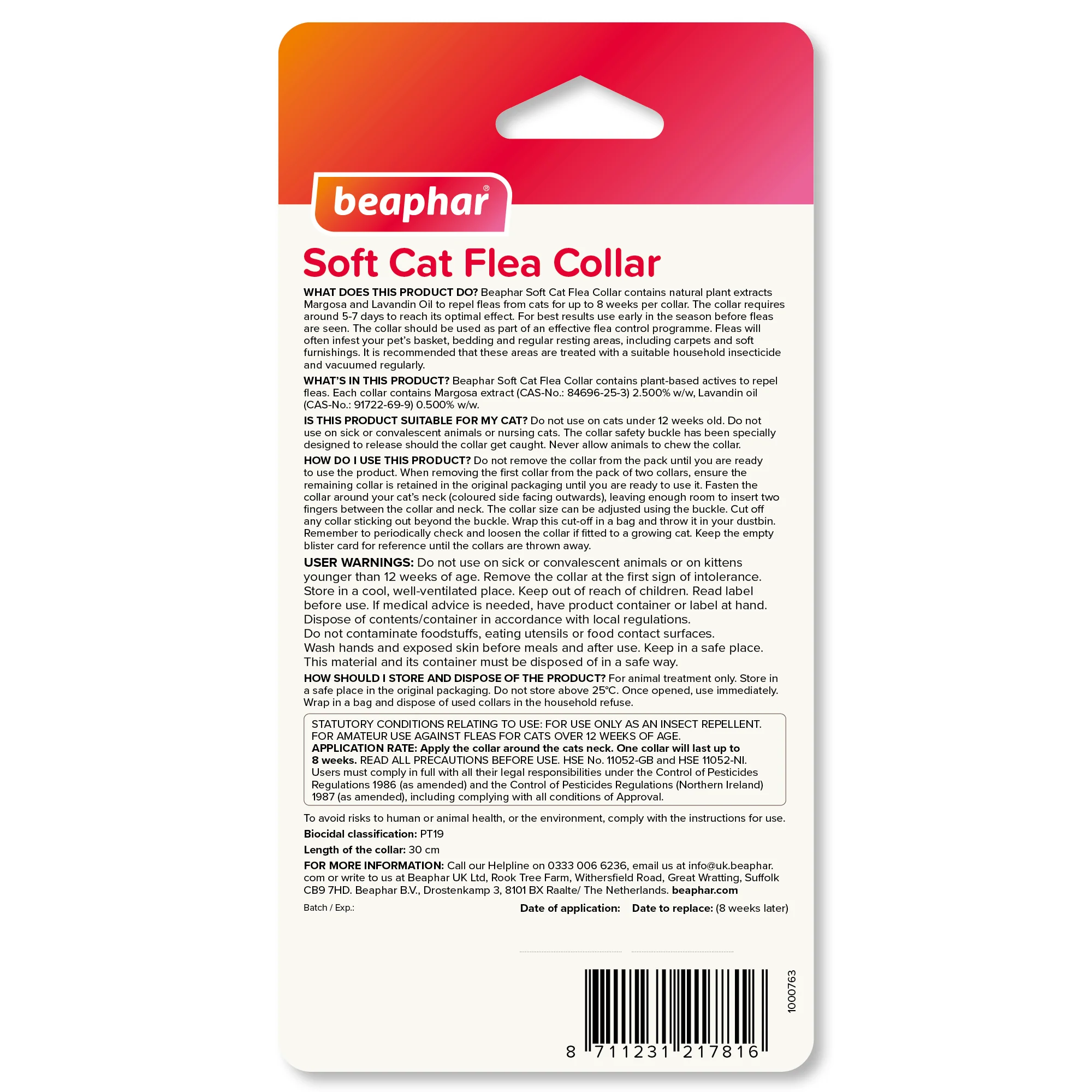 Beaphar Soft Velvet Flea Collar for Cats – Twin Pack 30cm - Image 2