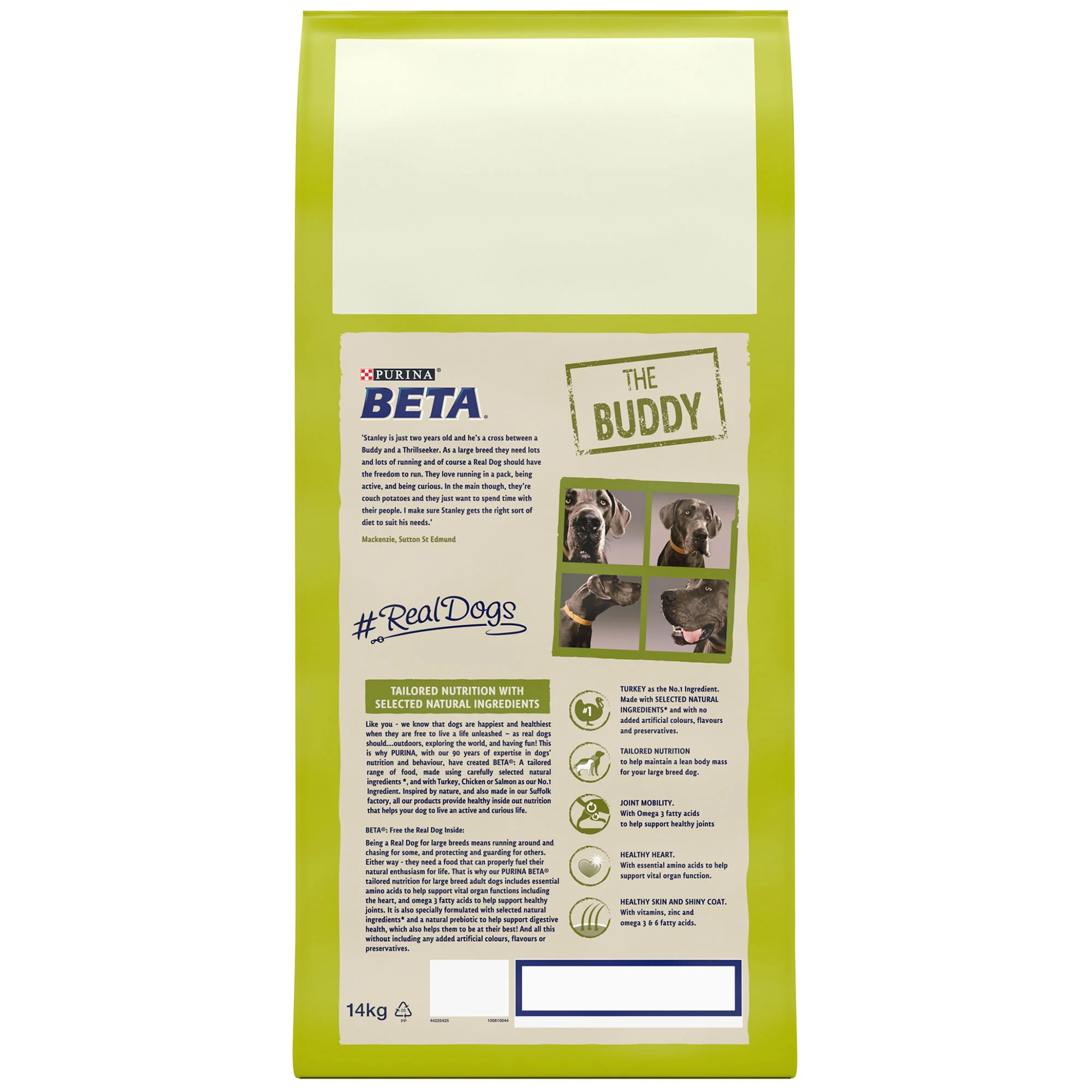Beta Adult Large Breed Dry Dog Food With Turkey 14kg - Image 4