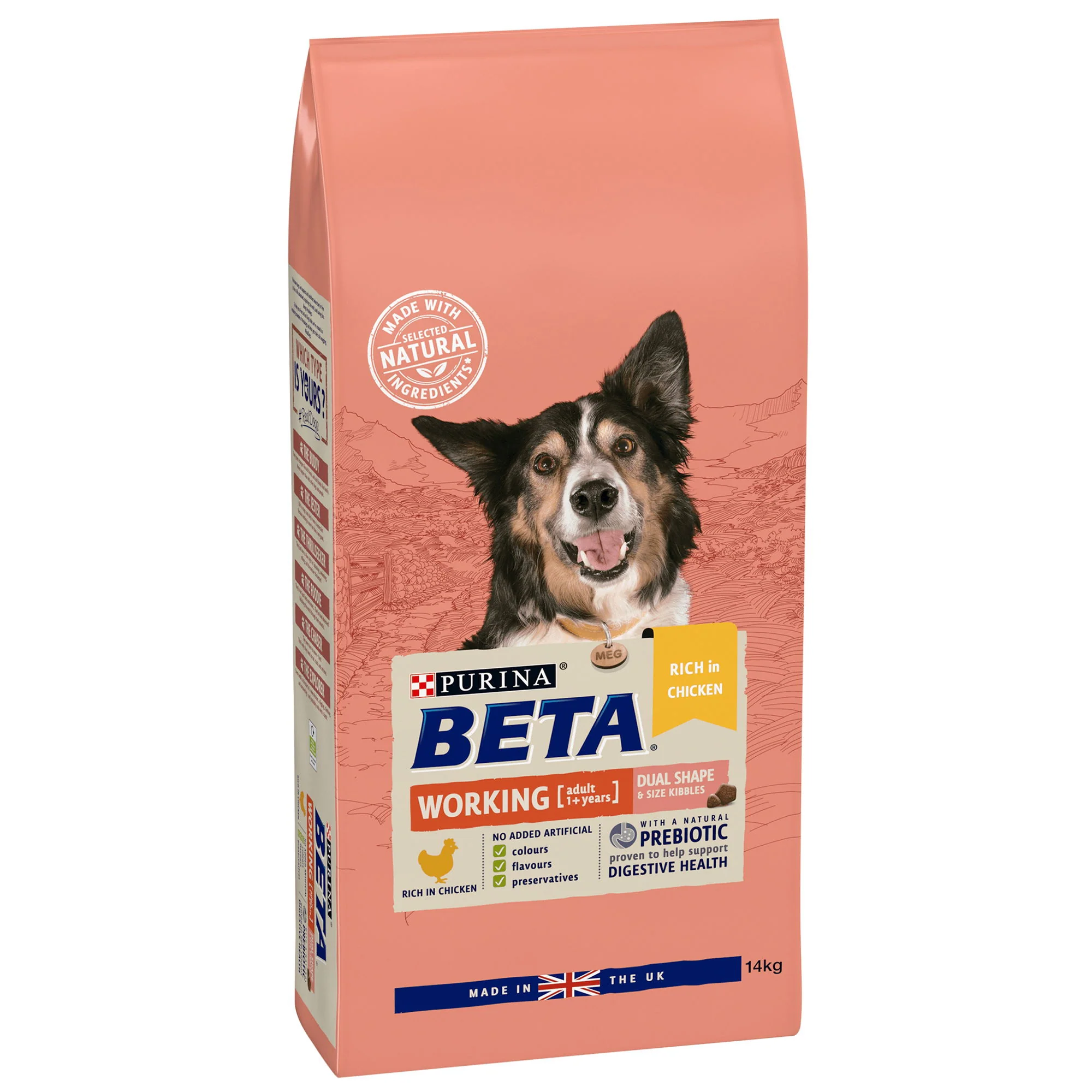 Beta Adult Working Dog Dry Dog Food Rich In Chicken 14kg - Image 2