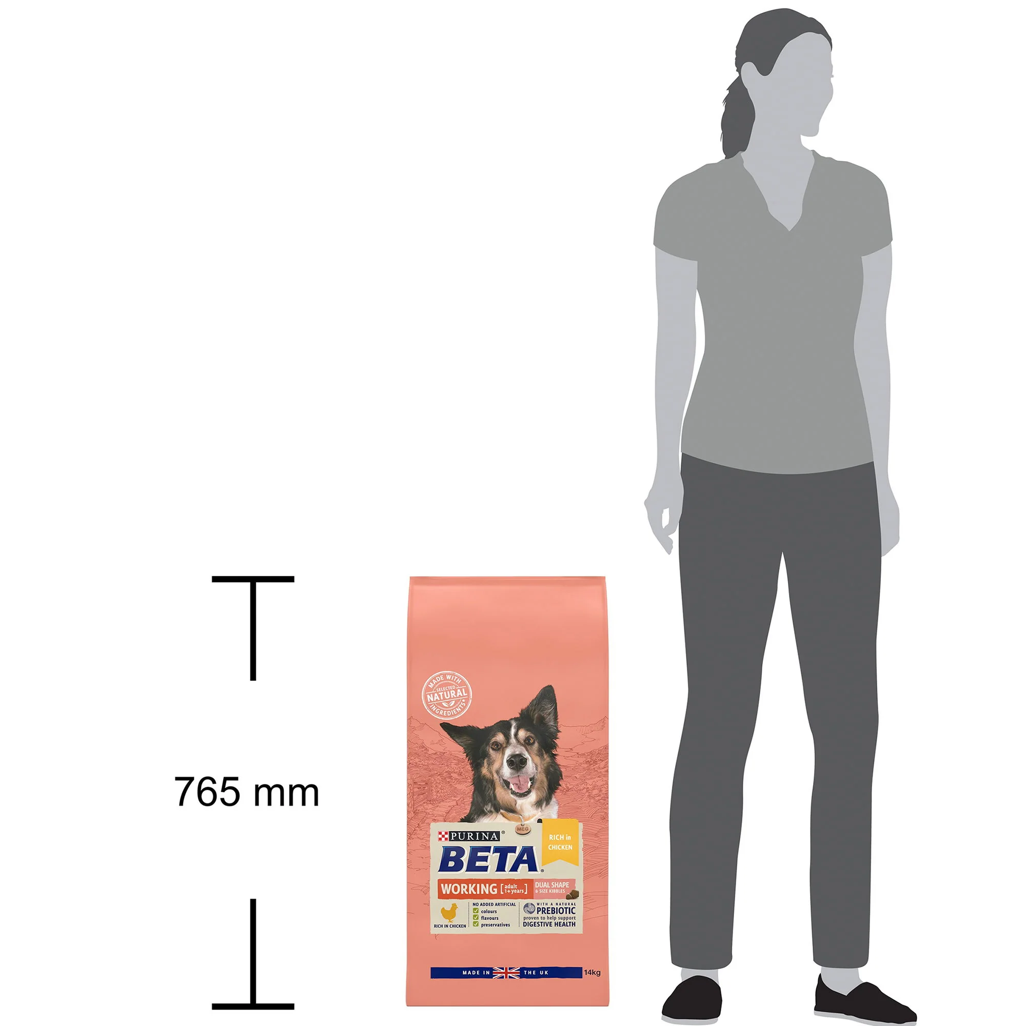 Beta Adult Working Dog Dry Dog Food Rich In Chicken 14kg - Image 3