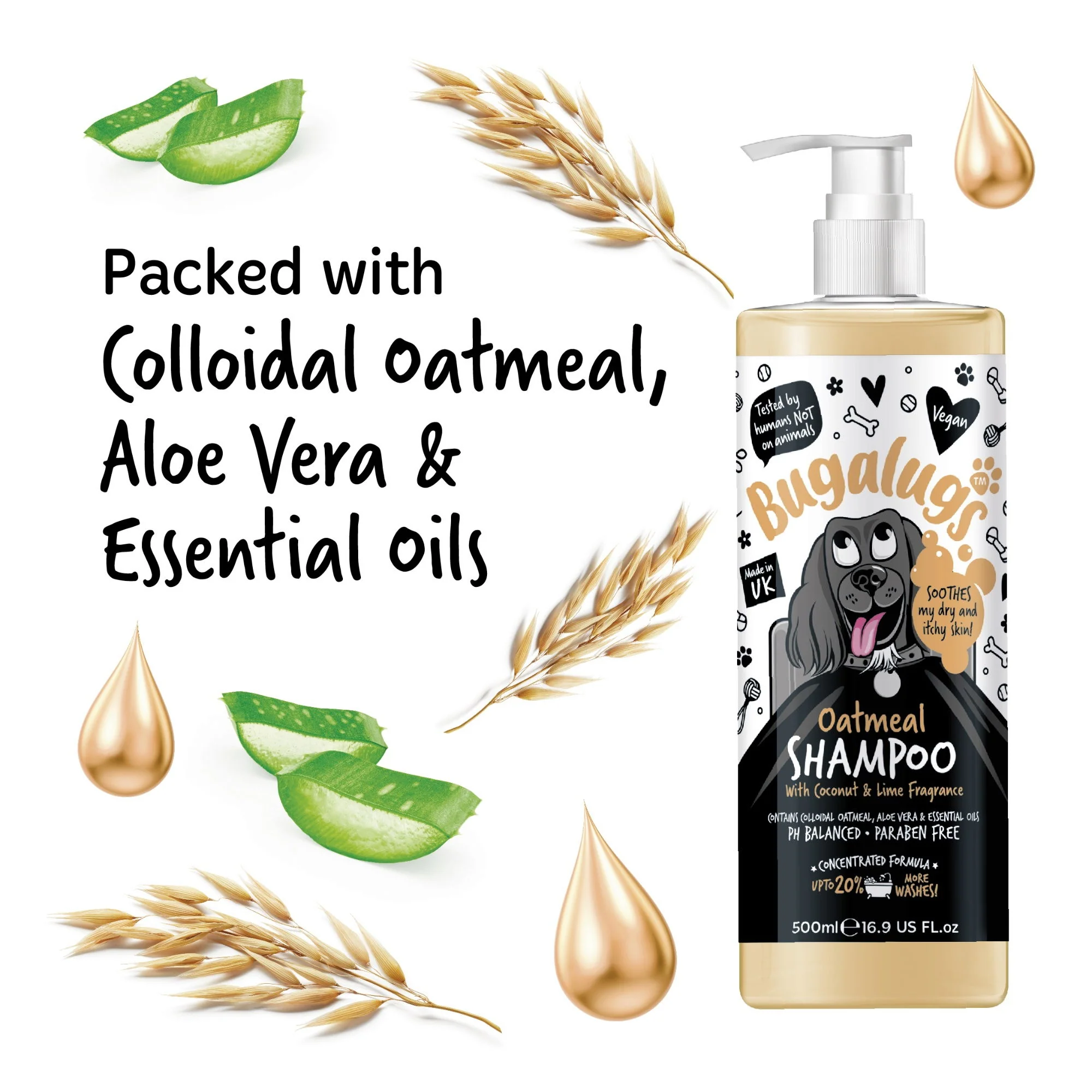 Bugalugs Oatmeal Shampoo 500ml - Image 2