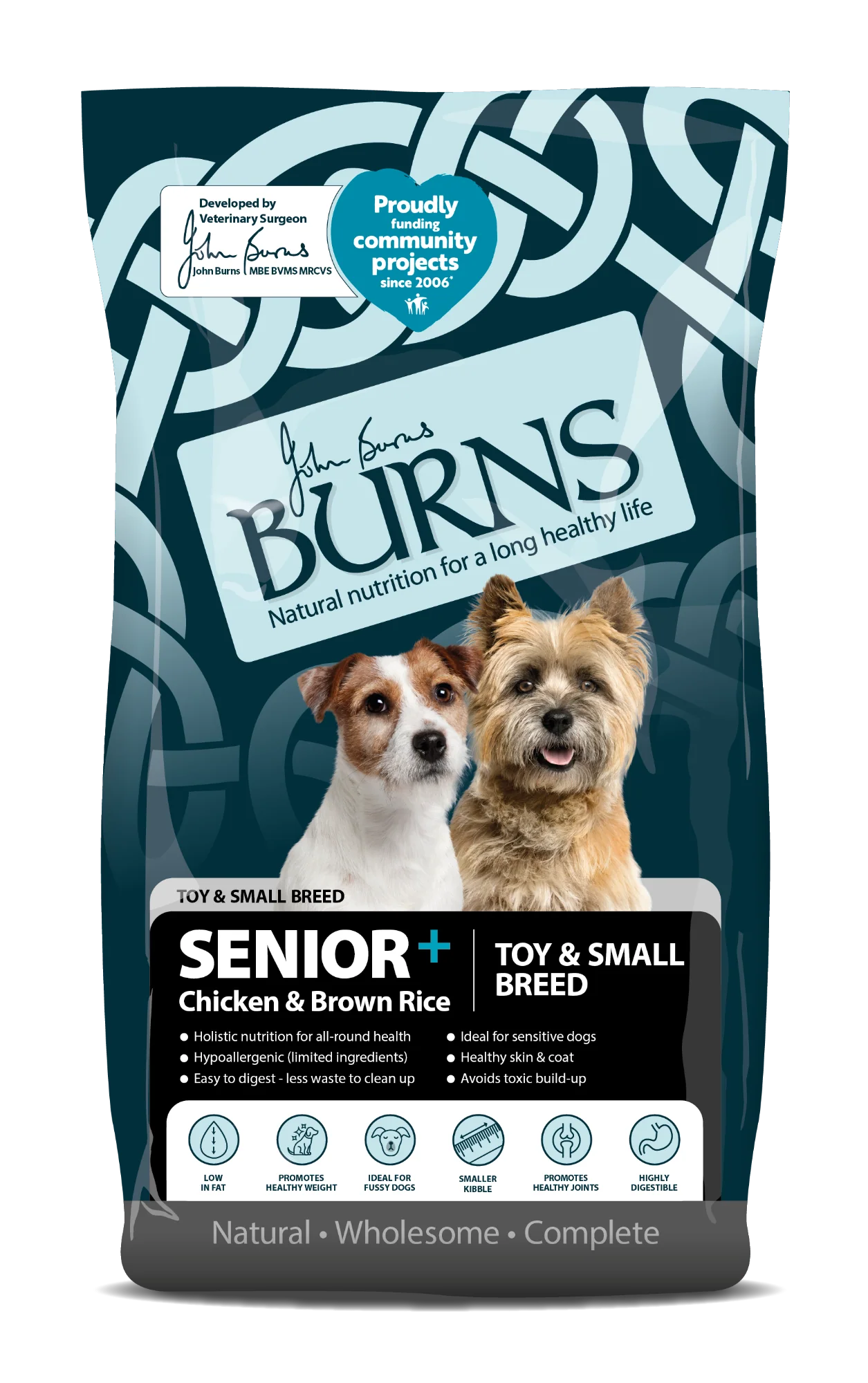 Burns Senior+ Dry Dog Food - Chicken & Brown Rice 12kg