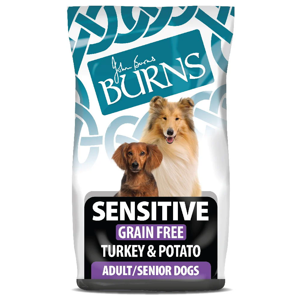 Burns Sensitive Grain Free Adult & Senior Dry Dog Food Turkey & Potato 12kg