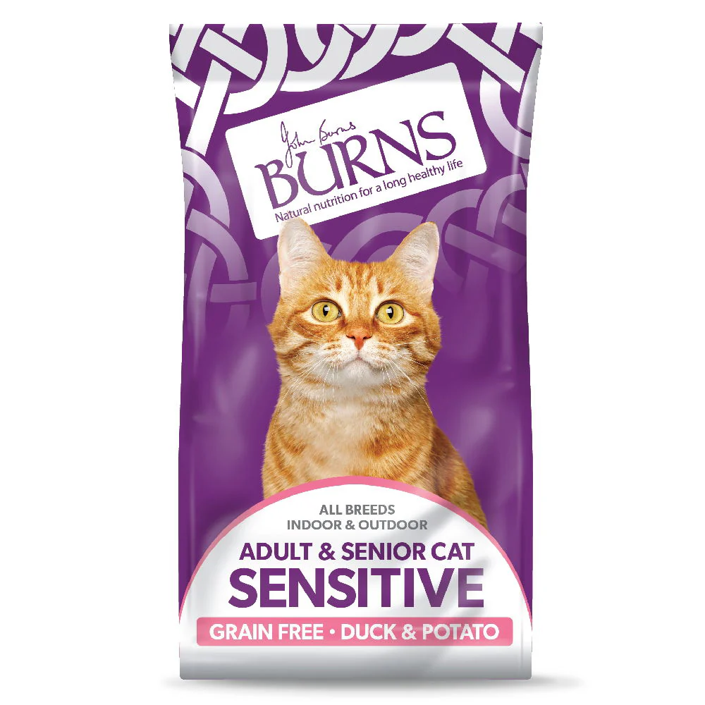 Burns Sensitive Grain Free Adult/Senior Dry Cat Food Duck & Potato 1.5kg