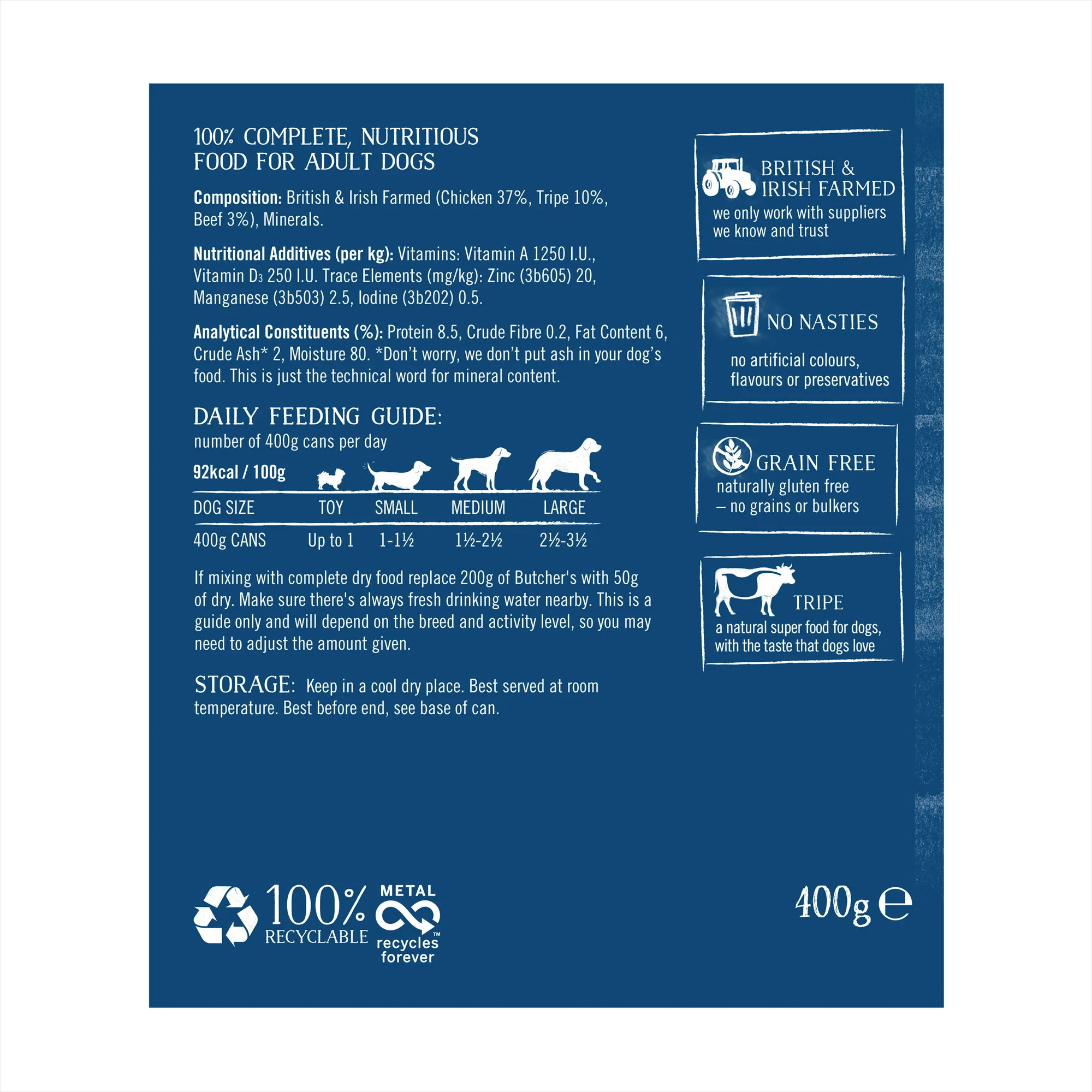 Butcher's Chicken & Tripe Dog Food Can 400g - Image 2