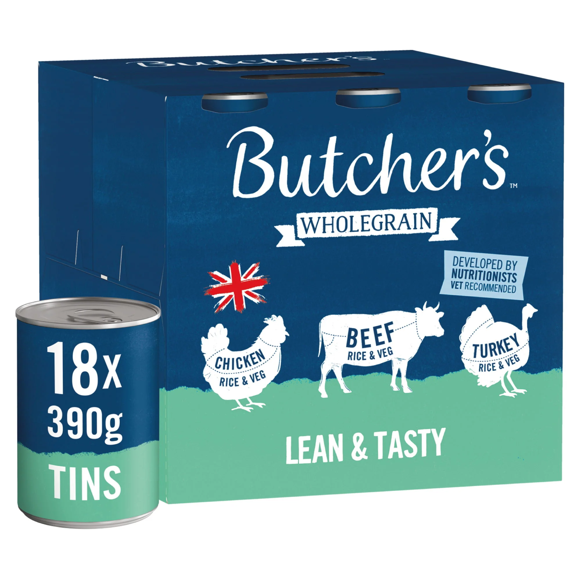 Butcher's Lean & Tasty Low Fat Dog Food Cans 18x390g - Image 2