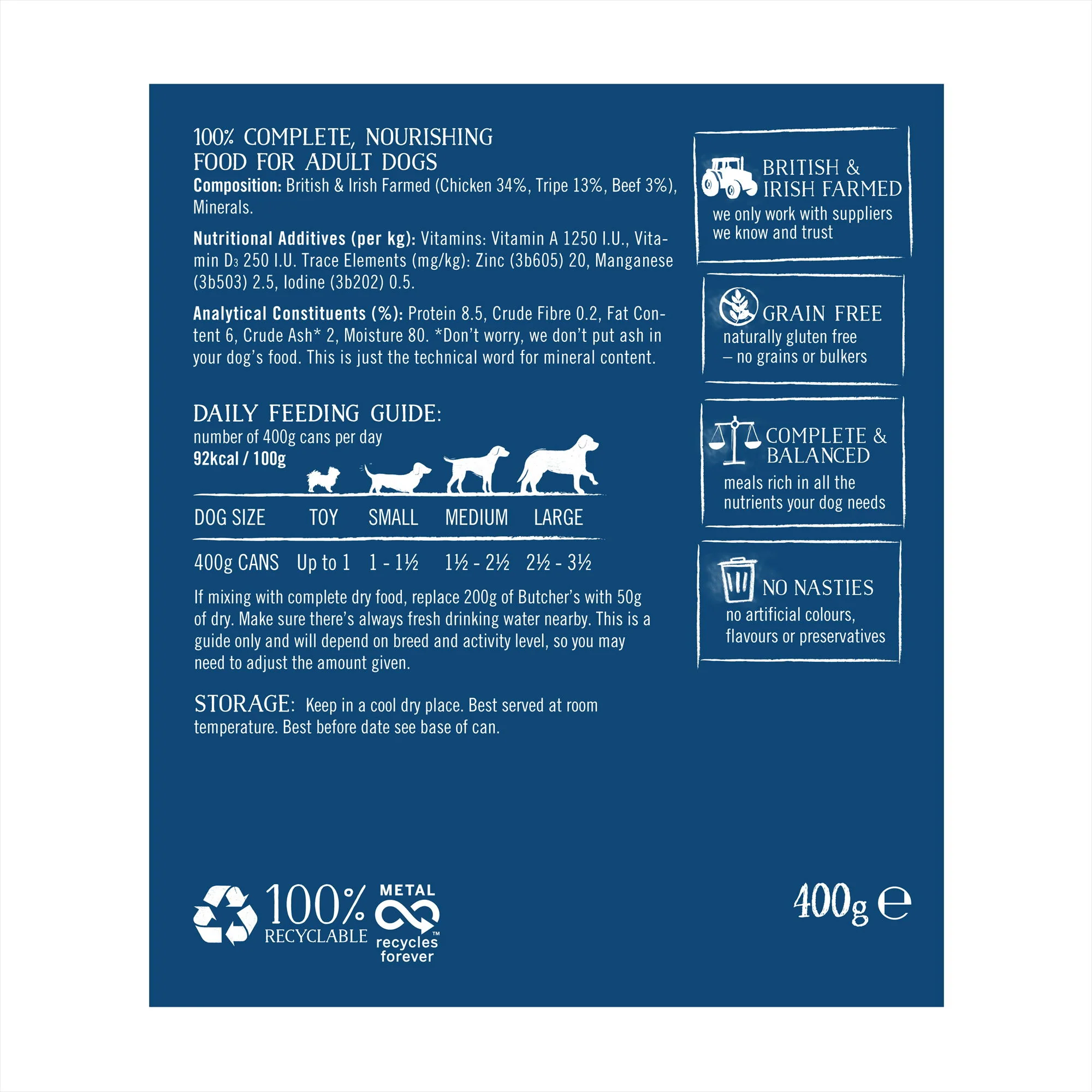 Butcher's Tripe Dog Food Can 400g - Image 2