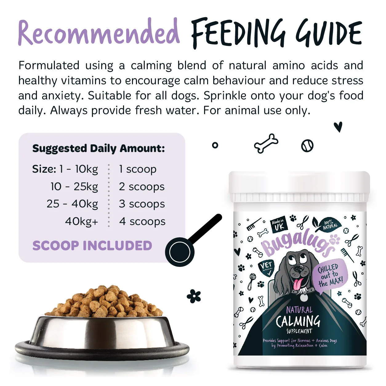 Calming Powder Supplement 200g Pot with spoon - Image 4