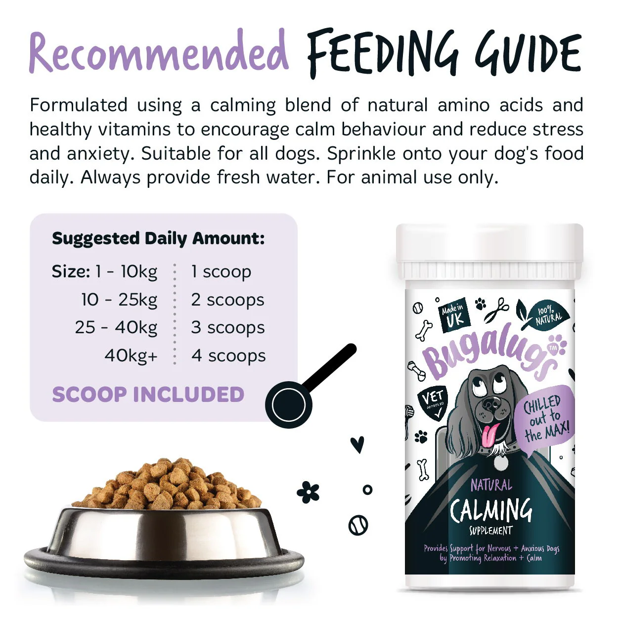 Calming Powder Supplement 80g Pot with spoon - Image 4