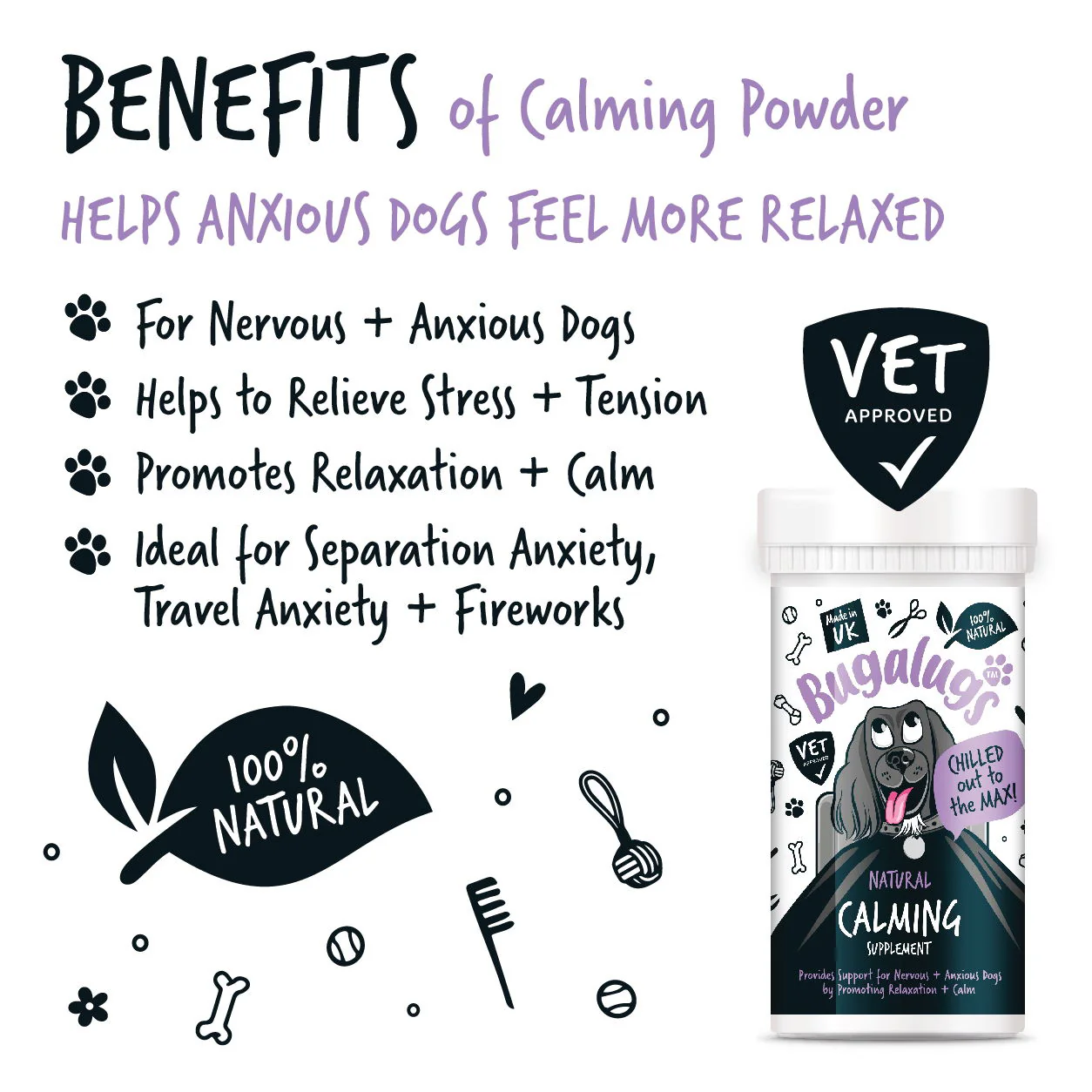 Calming Powder Supplement 80g Pot with spoon - Image 5