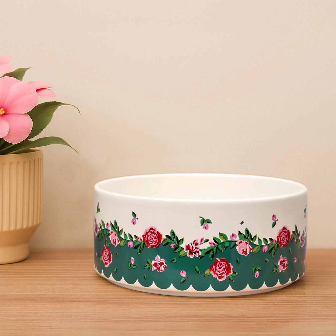 Cath Kidston Dolly Rose Ceramic Pet Bowl Small/Medium - Image 3