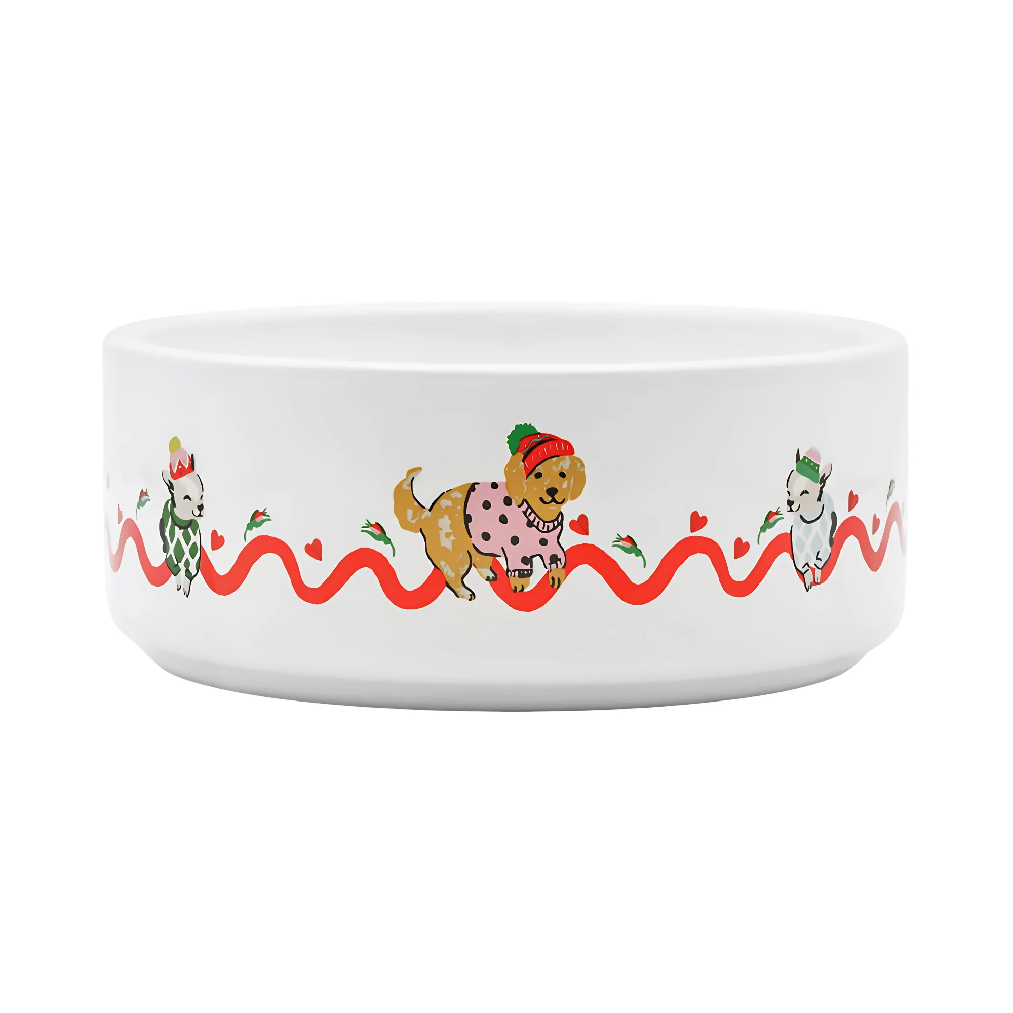 Cath Kidston Hearts & Roses Ceramic Pet Bowl Medium/Large