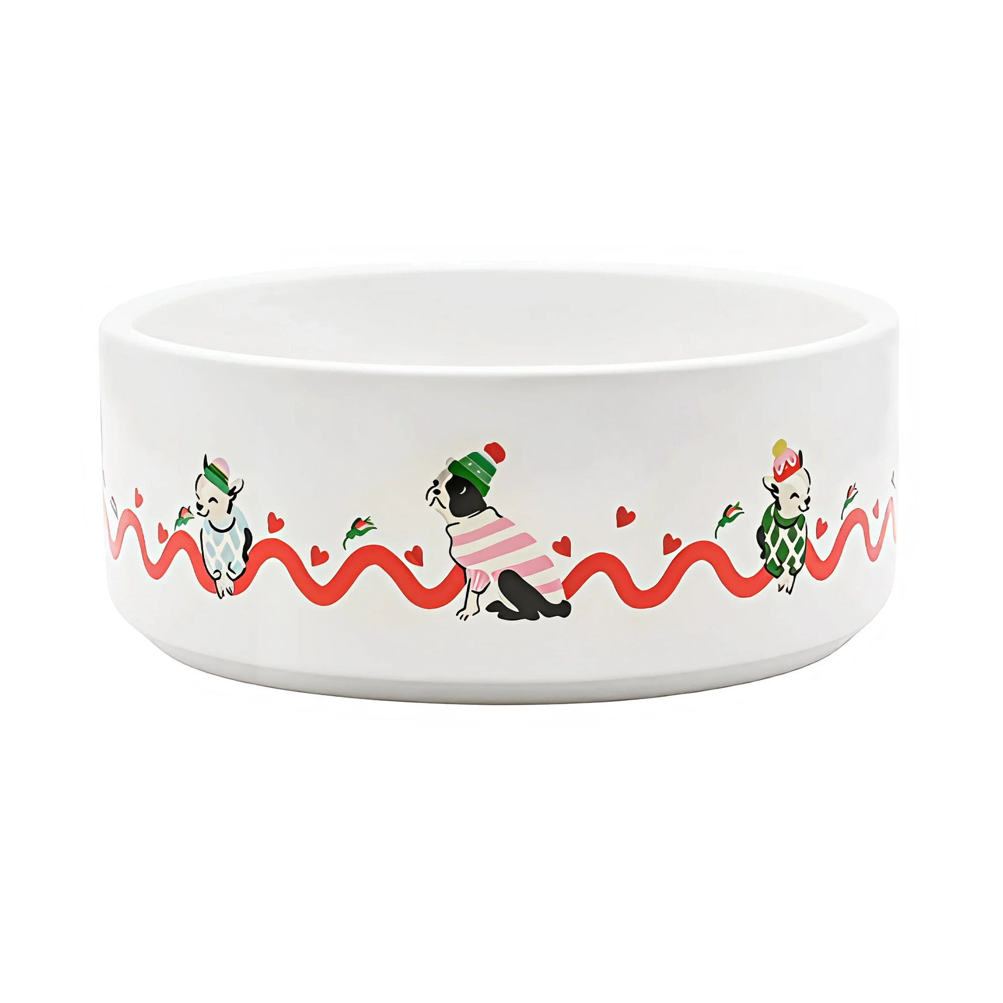 Cath Kidston Hearts & Roses Ceramic Pet Bowl Small/Medium - Image 2