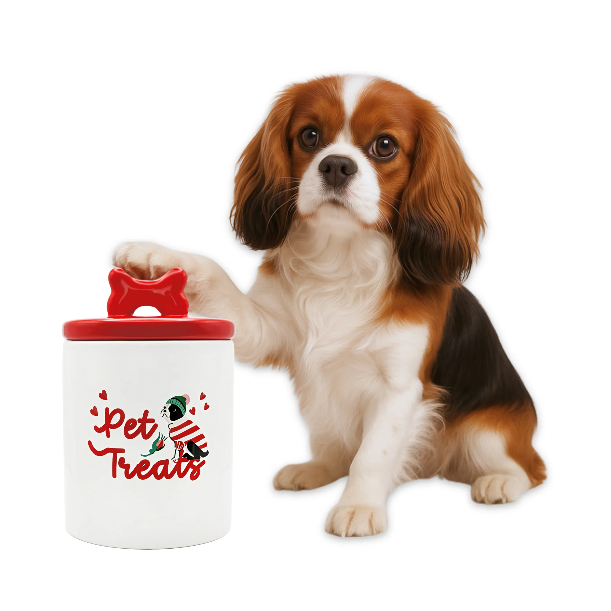 Cath Kidston Hearts & Roses Ceramic Pet Treat Jar motif - Image 4