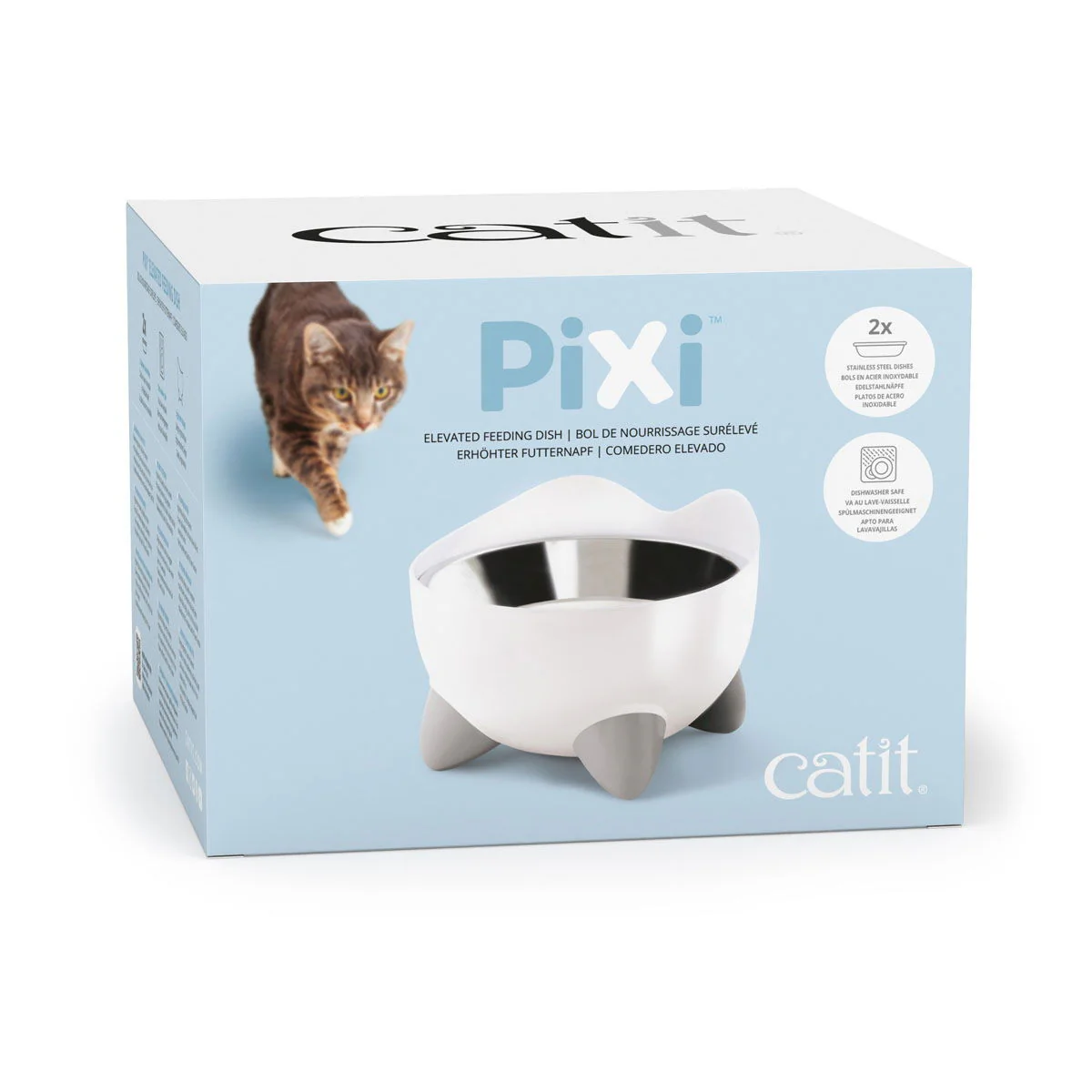 Catit Pixi Elevated Feeding Dish White - Image 2