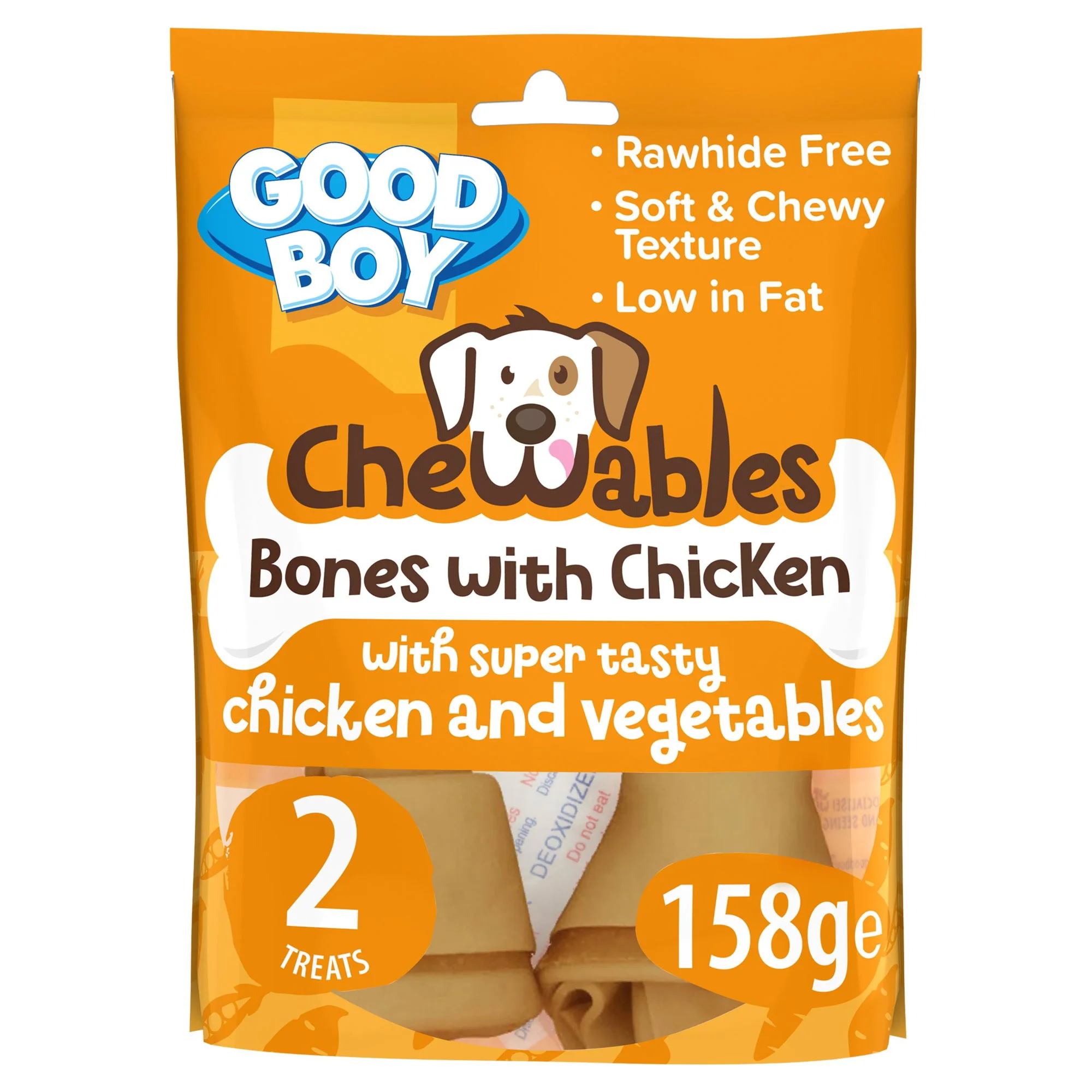 Chewables Chicken Medium Bones 2 Pack 158g x8