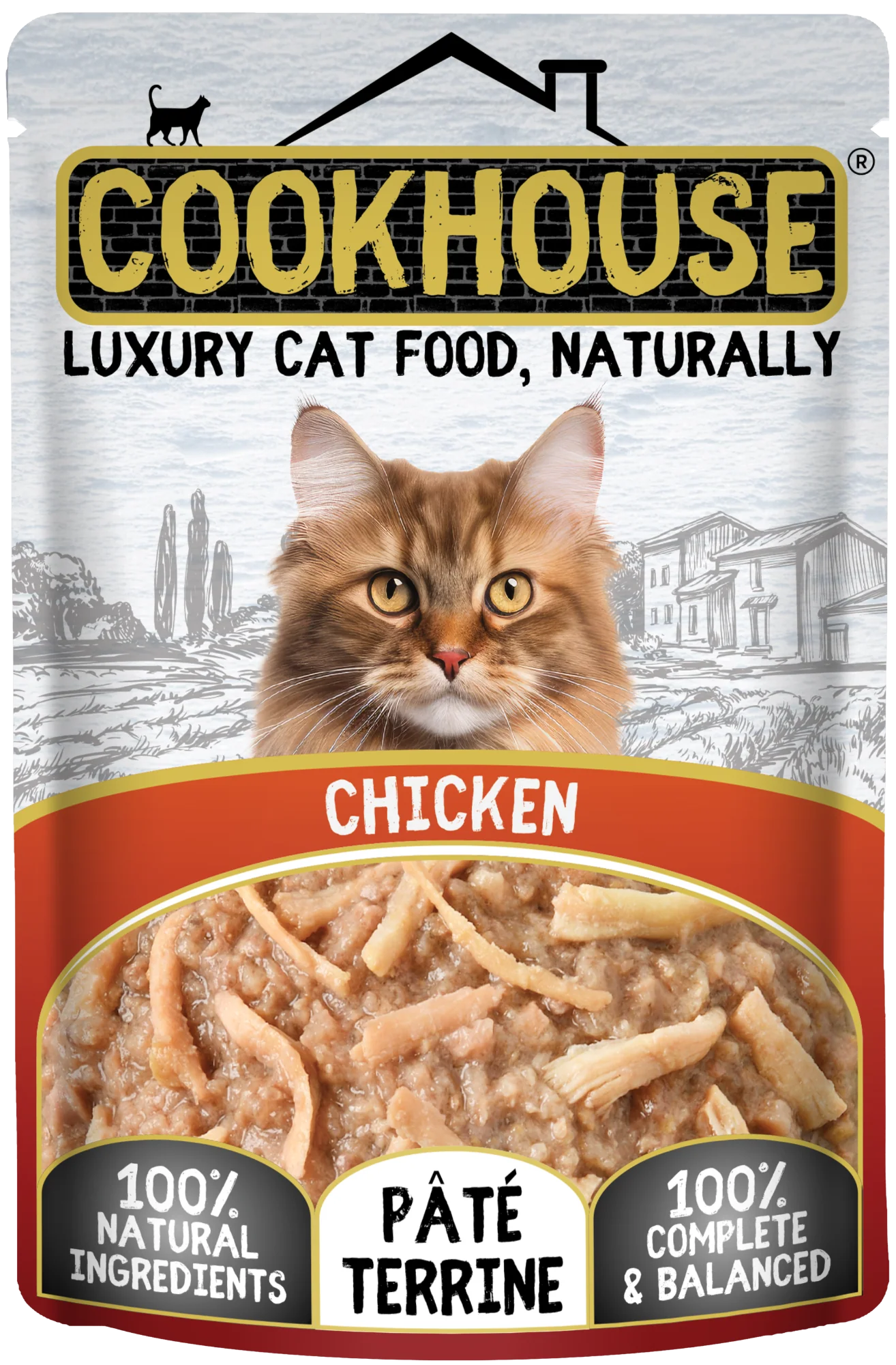 COOKHOUSE Luxury Cat Food -Terrines - Chicken - 18 x 70g