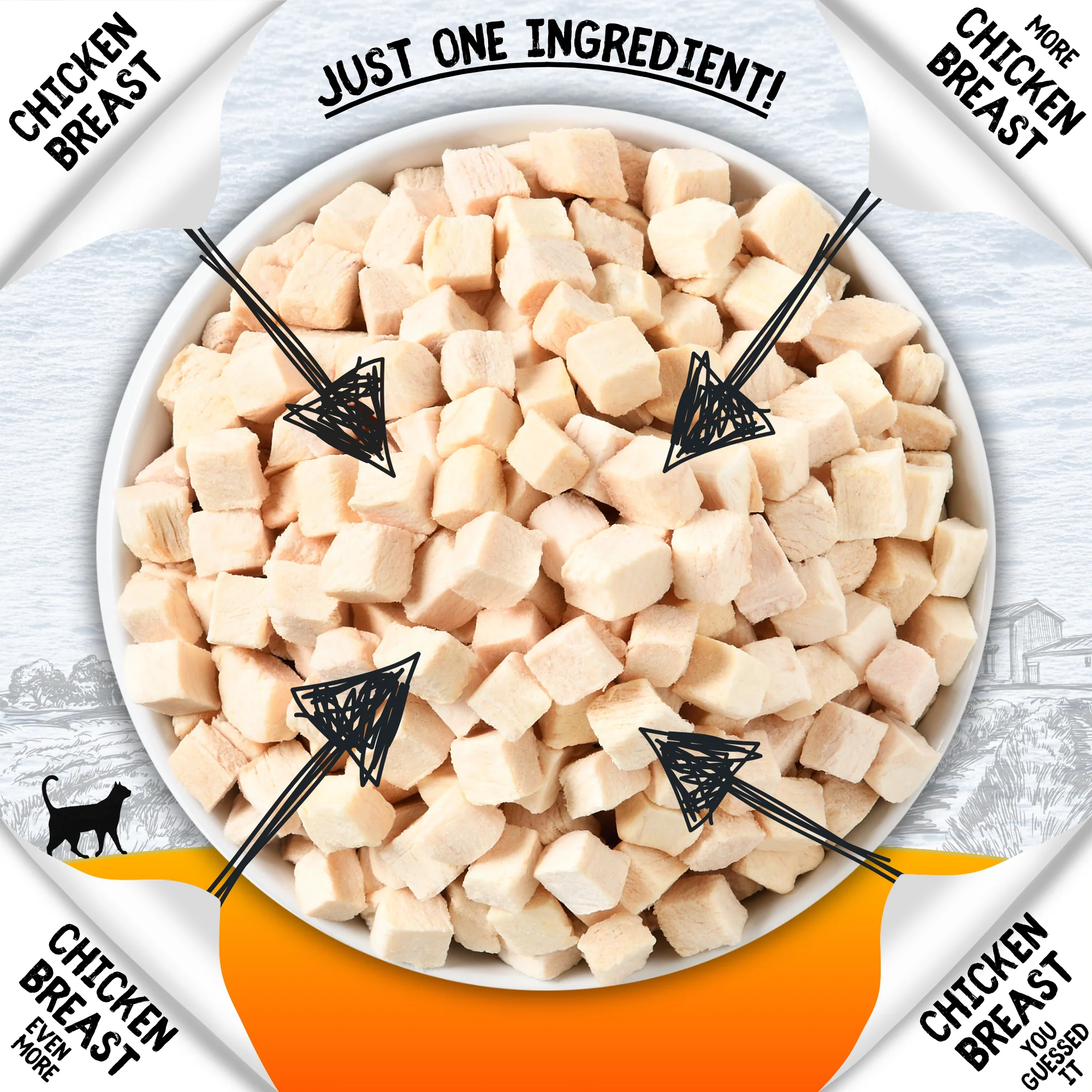 COOKHOUSE Luxury Cat Treats - Freeze Dried - 100% Chicken Breast - Image 2