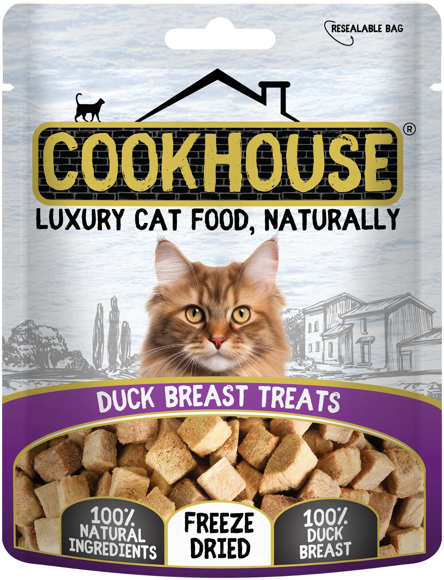 COOKHOUSE Luxury Cat Treats - Freeze Dried - 100% Duck Breast