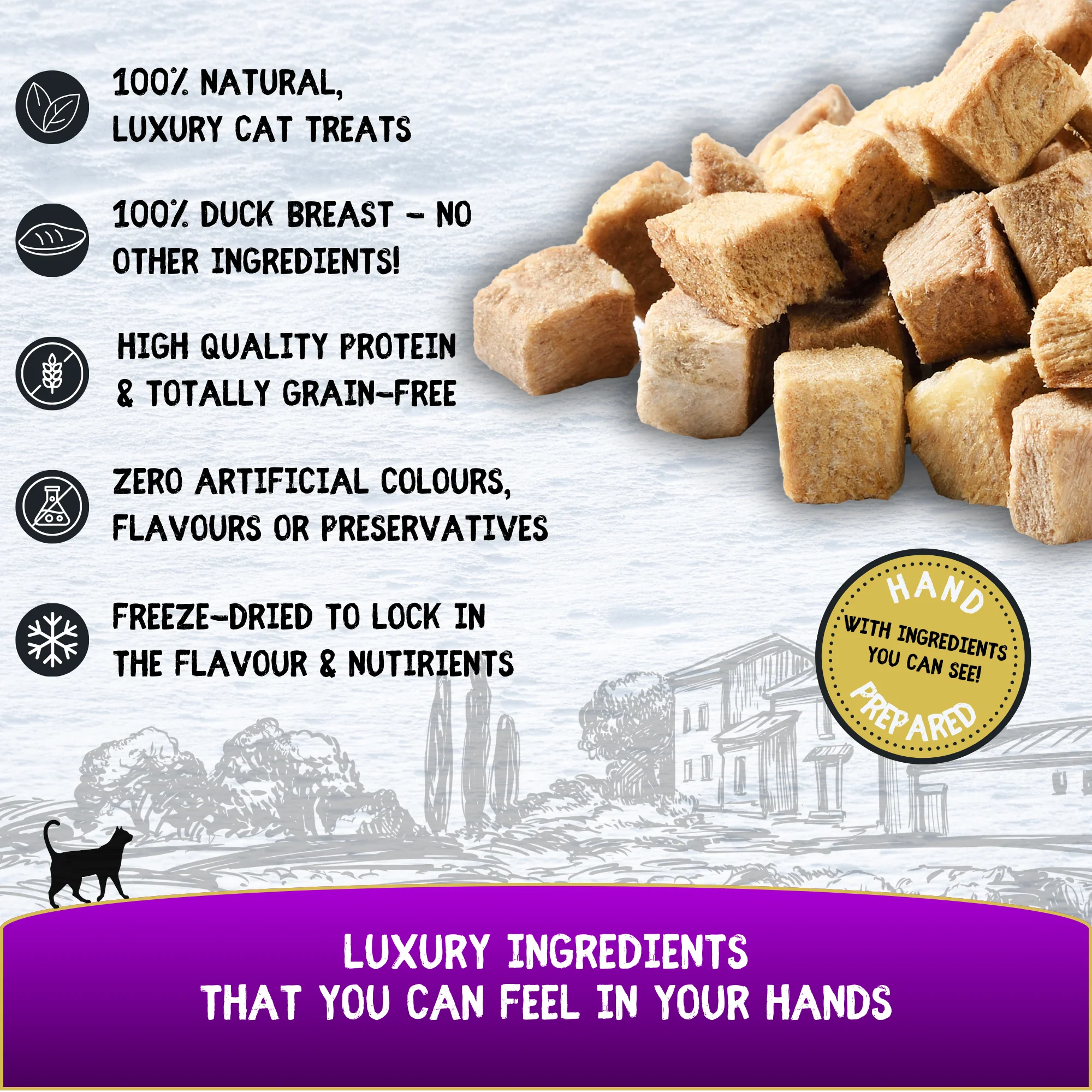 COOKHOUSE Luxury Cat Treats - Freeze Dried - 100% Duck Breast - Image 2
