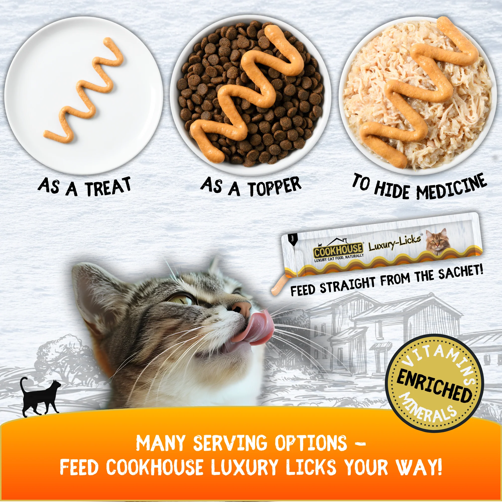 COOKHOUSE Luxury Cat Treats - Luxury Licks Puree - Chicken - Image 2