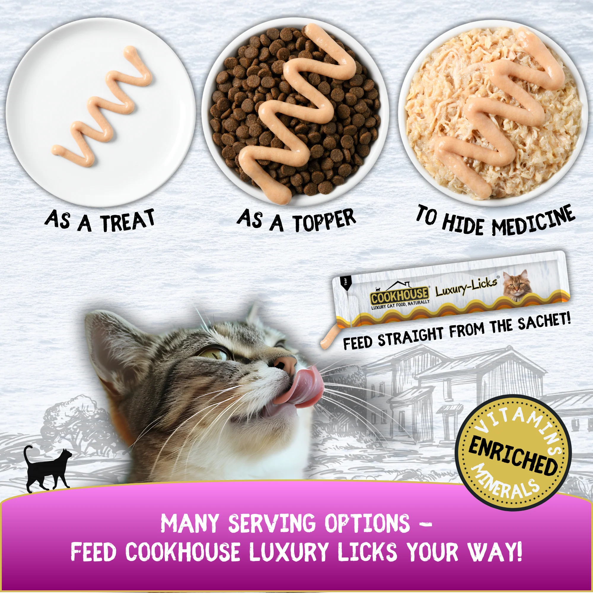 COOKHOUSE Luxury Cat Treats - Luxury Licks Puree - Salmon - Image 3