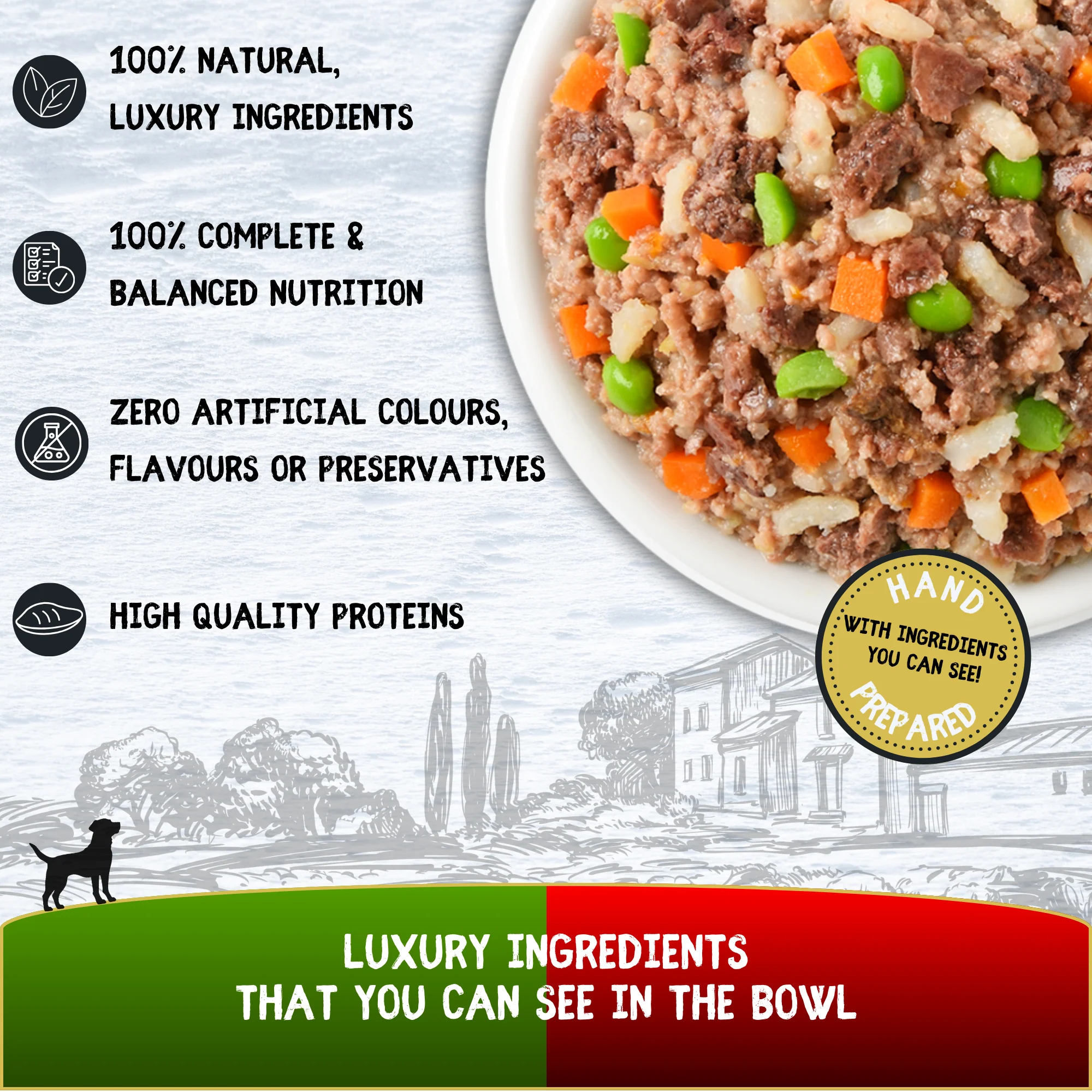 COOKHOUSE Luxury Dog Food - Terrines - Chicken with Beef & Veg / Lamb & Veg 6 x100g - Image 3