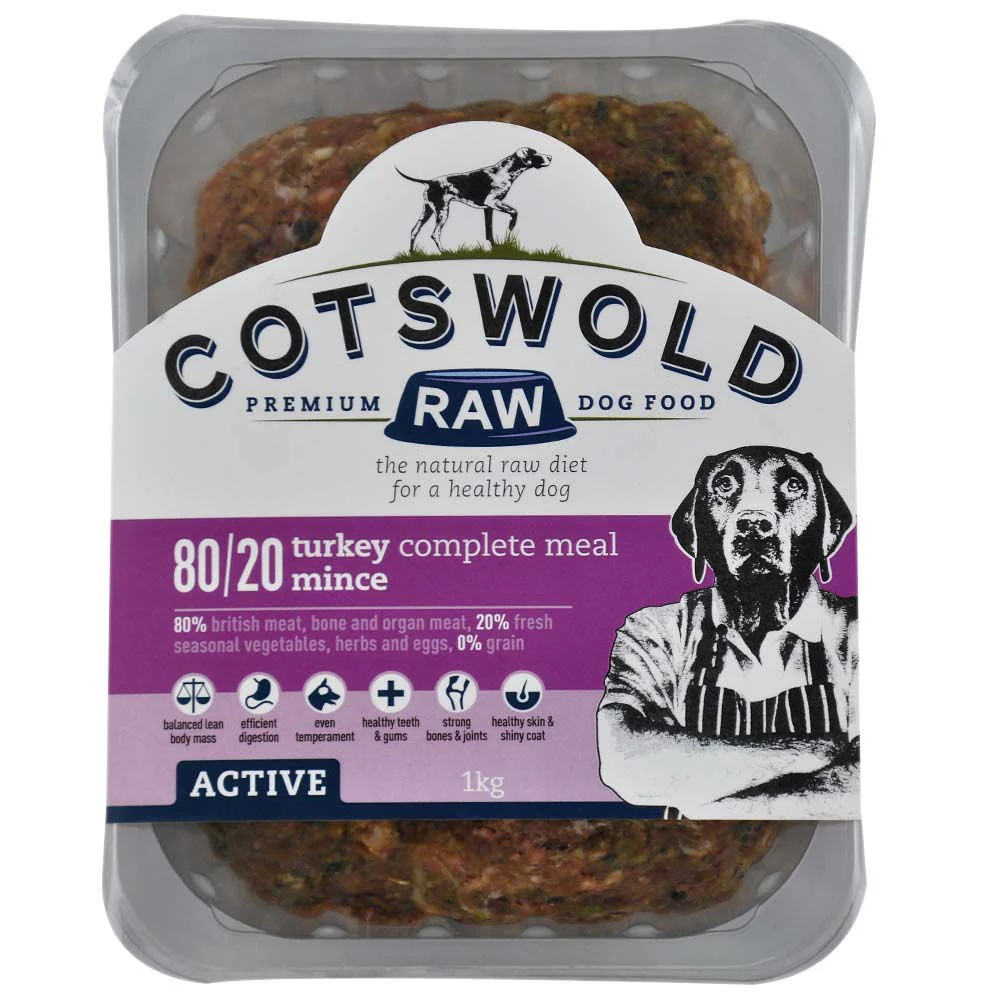 Cotswold Raw Working Dog Active Turkey Mince 1kg