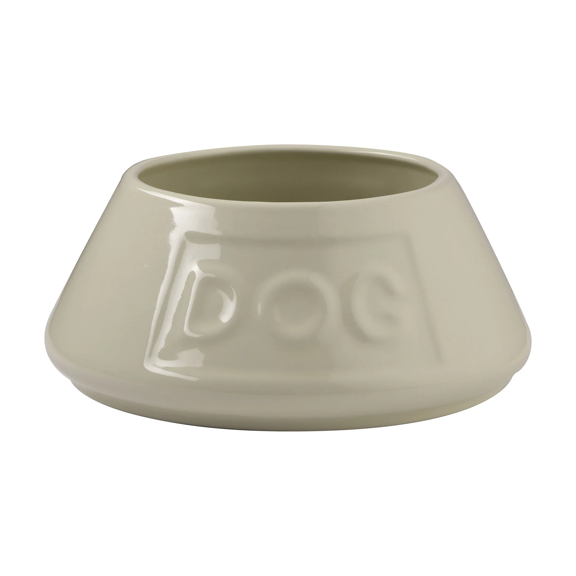 Cream Non Tip Lettered Dog Bowl 21Cm M/O