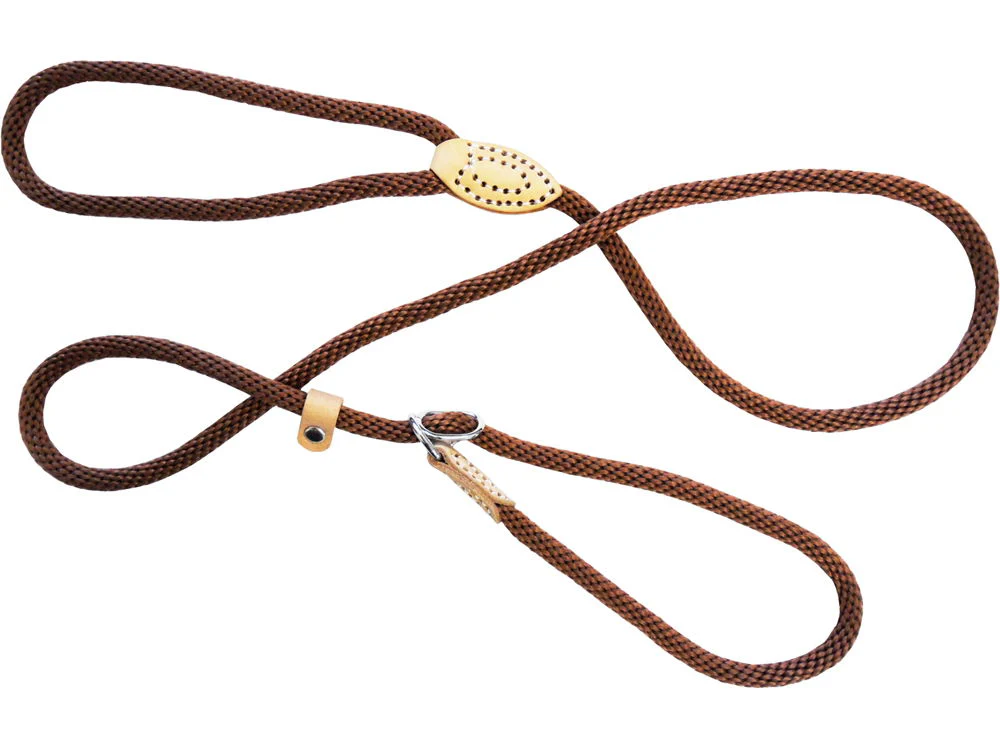 Dog&Co Supersoft Rope Slip Lead Brown 8mm X60"