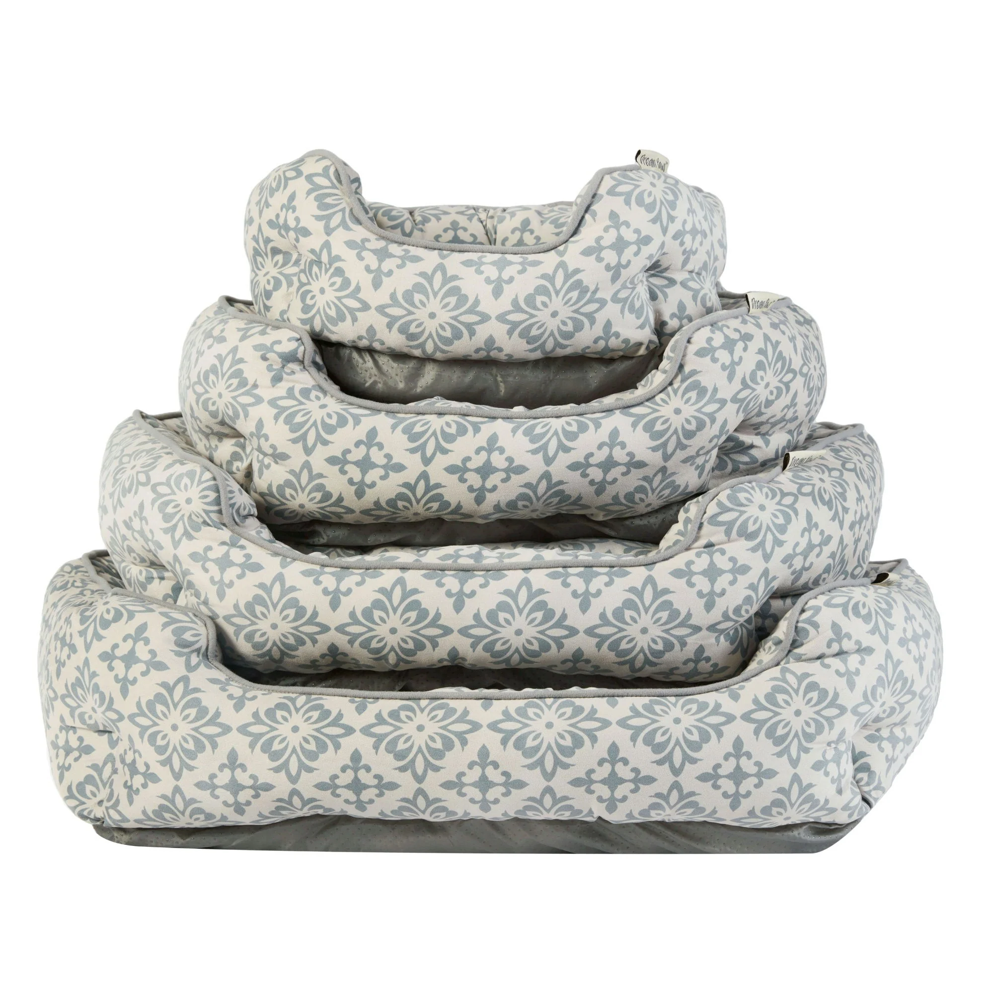 Dream Paws Scalloped Pet Bed Medium Grey - Image 6