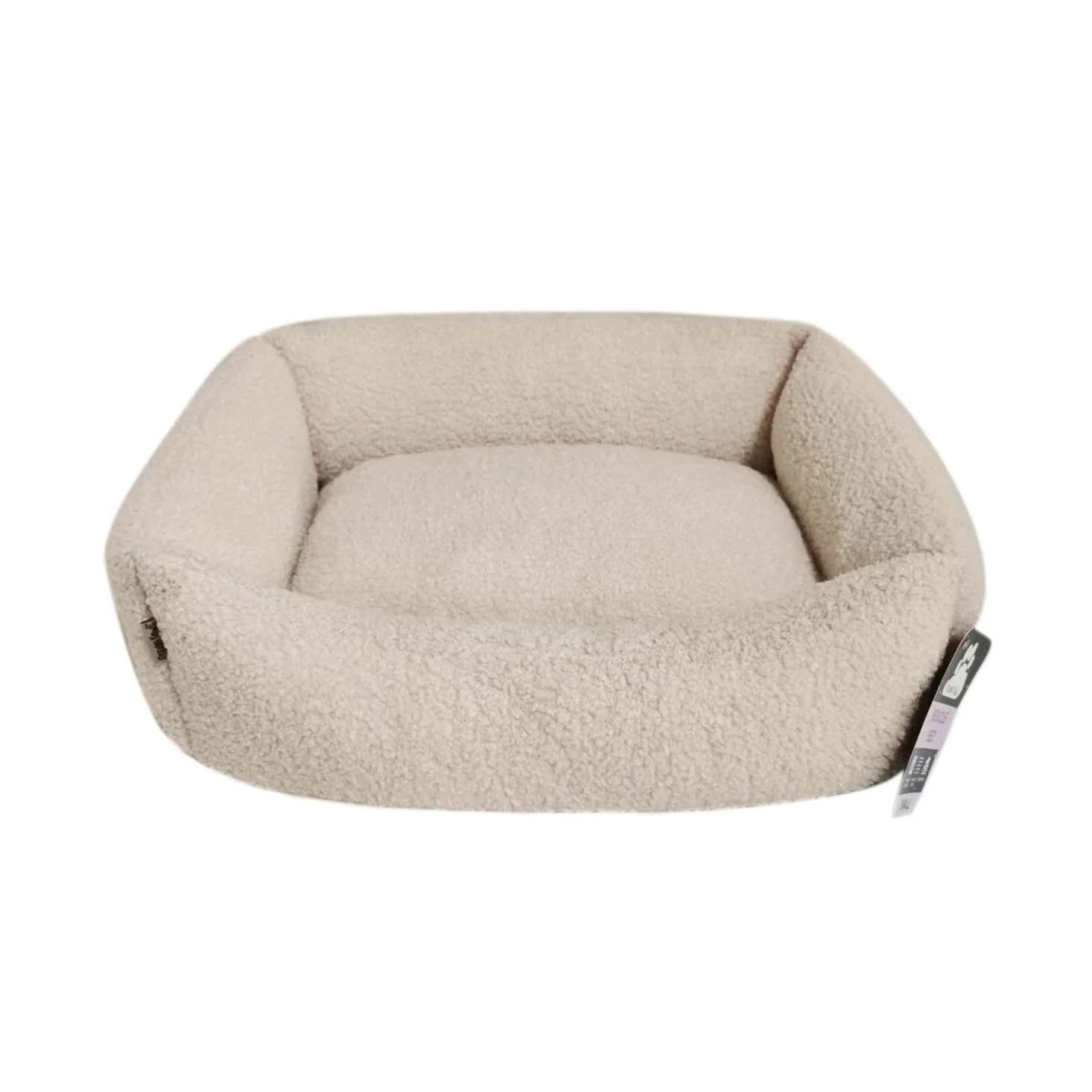 Dream Paws Teddy Boucle Bed - Almond White - Medium