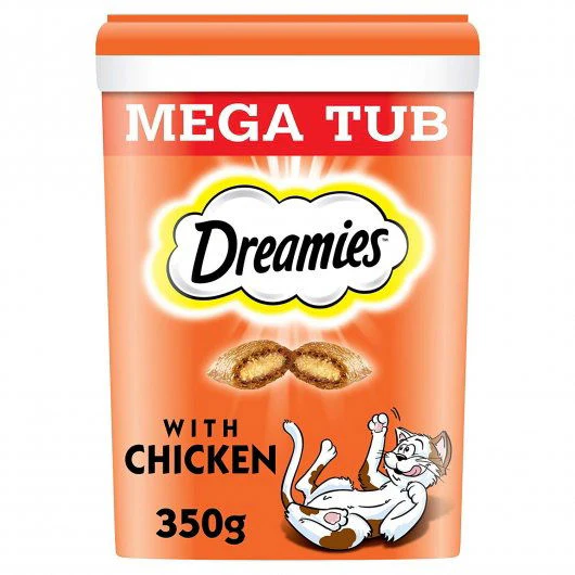 DREAMIES Cat Treat Biscuits with Chicken Bulk Mega Tub 350g