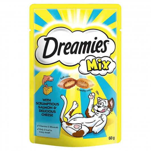 DREAMIES Mix Pride Cat Treat Biscuits with Salmon Flavour & Cheese 60g