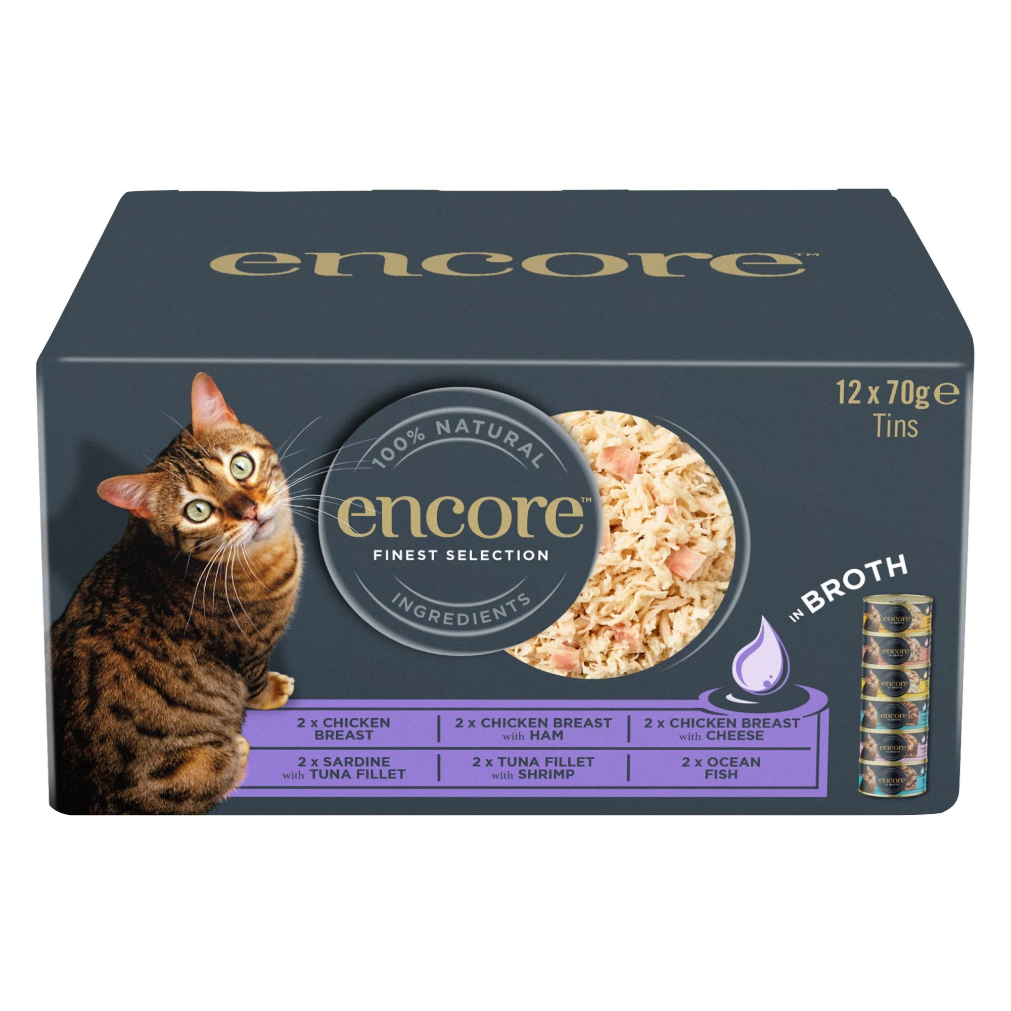 Encore Adult Wet Cat Food Tin - Mixed Multipack 12 x 70g