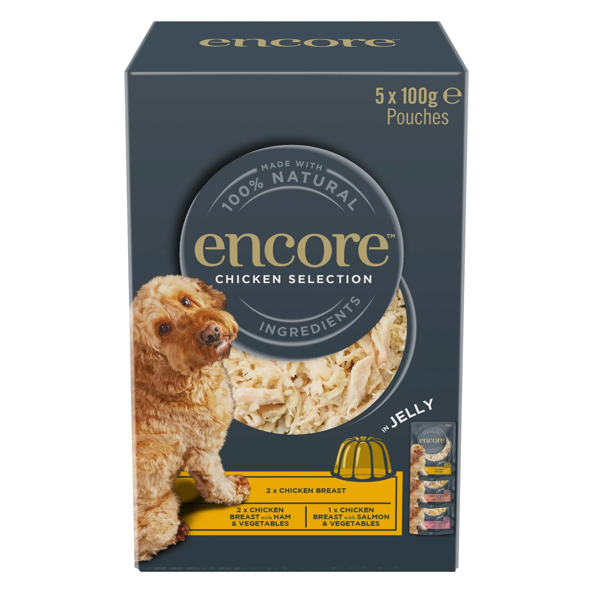 Encore Delxe Colectn Adt Wet Dog Pch Chk Select jly 5x100g