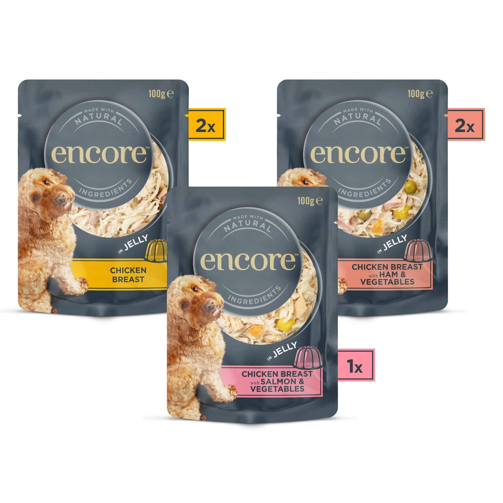 Encore Delxe Colectn Adt Wet Dog Pch Chk Select jly 5x100g - Image 3