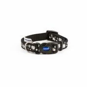 Fashion Adjustable Nylon Collar Black Daisy 20-30cm
